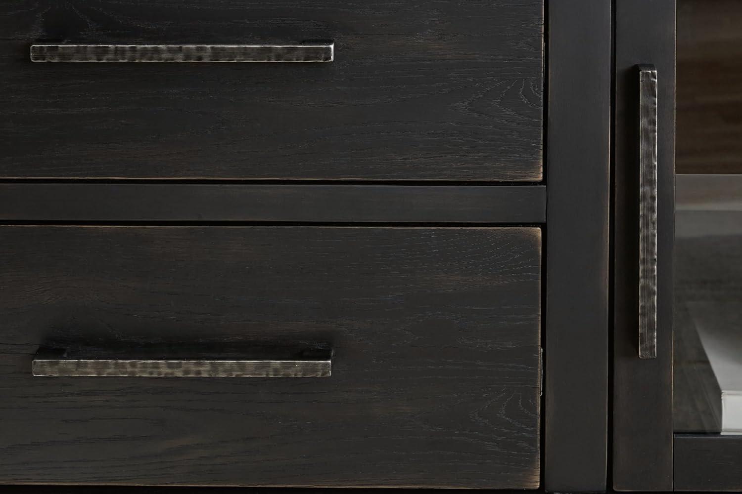 imageSignature Design by Ashley Galliden Urban 2Drawer 80quot TV Stand for TVs up to 91quot with Adjustable Shelves Cabinets Cord Openings BlackBlack