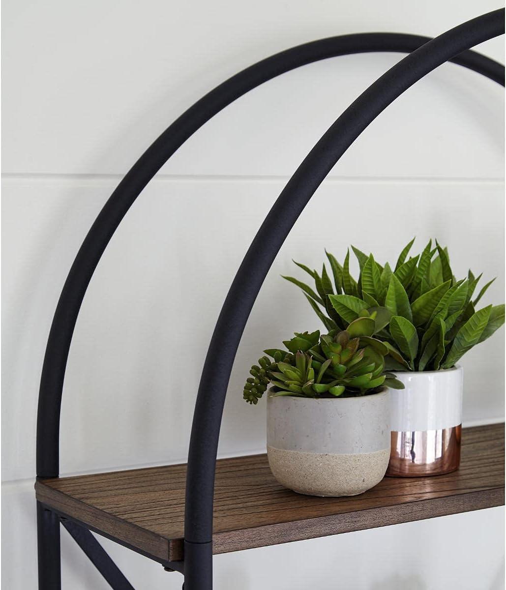 imageSignature Design by Ashley Galtbury Mixed Media Modern 5 Shelf Bookcase Brown ampamp Black