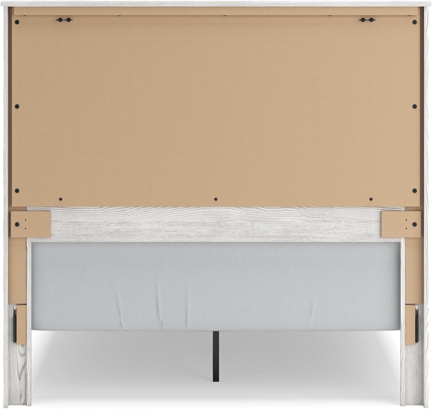 imageSignature Design by Ashley Gerridan Casual King Panel Bed with Sconce Lights and Metal Slats Foundation or Box Spring Needed WhiteWhiteBlack
