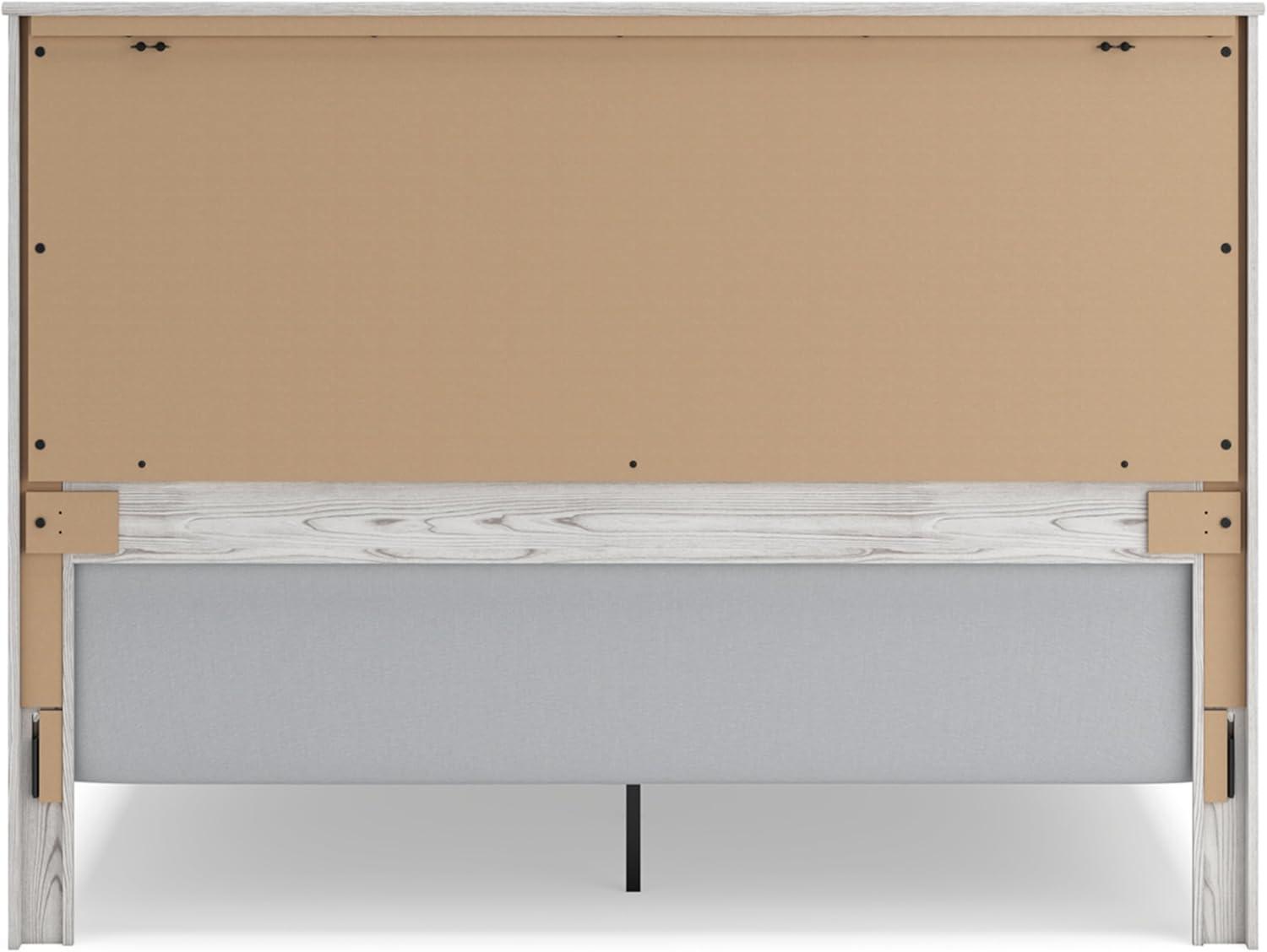 imageSignature Design by Ashley Gerridan Casual King Panel Bed with Sconce Lights and Metal Slats Foundation or Box Spring Needed WhiteWhiteBlack