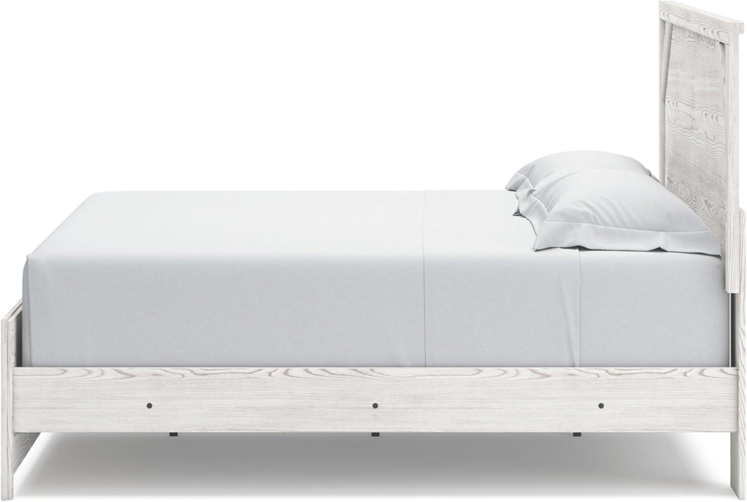 imageSignature Design by Ashley Gerridan Casual King Panel Bed with Sconce Lights and Metal Slats Foundation or Box Spring Needed WhiteWhiteGray