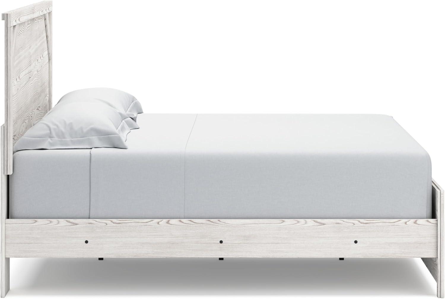 imageSignature Design by Ashley Gerridan Casual King Panel Bed with Sconce Lights and Metal Slats Foundation or Box Spring Needed WhiteWhiteGray