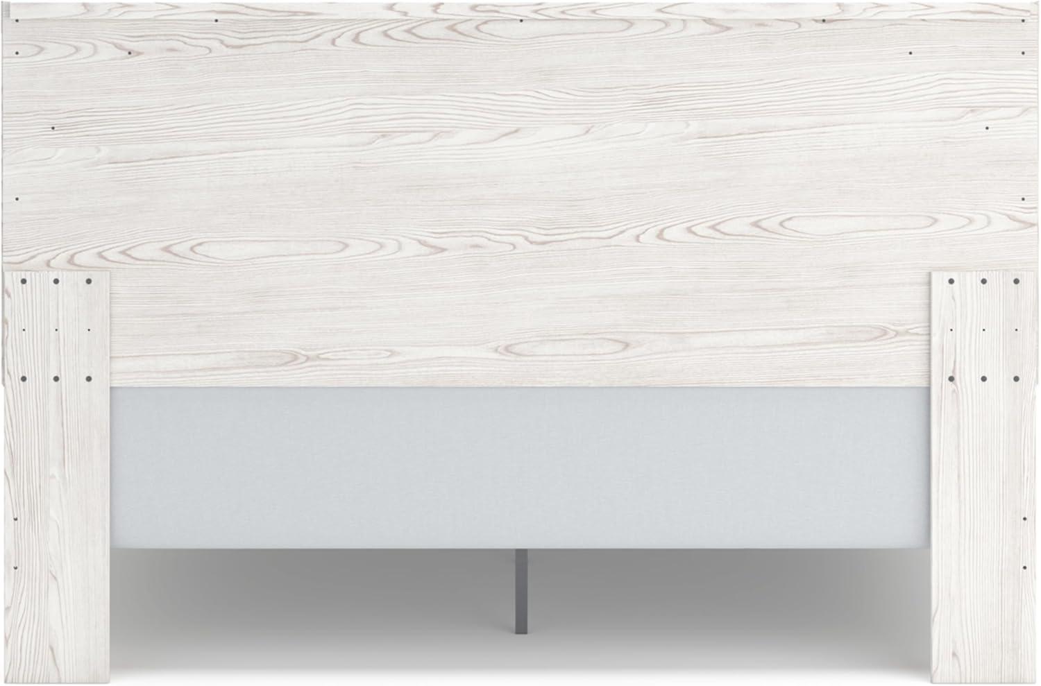 imageSignature Design by Ashley Gerridan Casual King Panel Bed with Sconce Lights and Metal Slats Foundation or Box Spring Needed WhiteWhiteGray