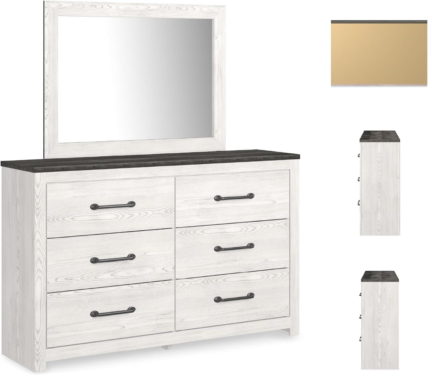 imageSignature Design by Ashley Gerridan Casual King Panel Bed with Sconce Lights and Metal Slats Foundation or Box Spring Needed WhiteWhiteGray