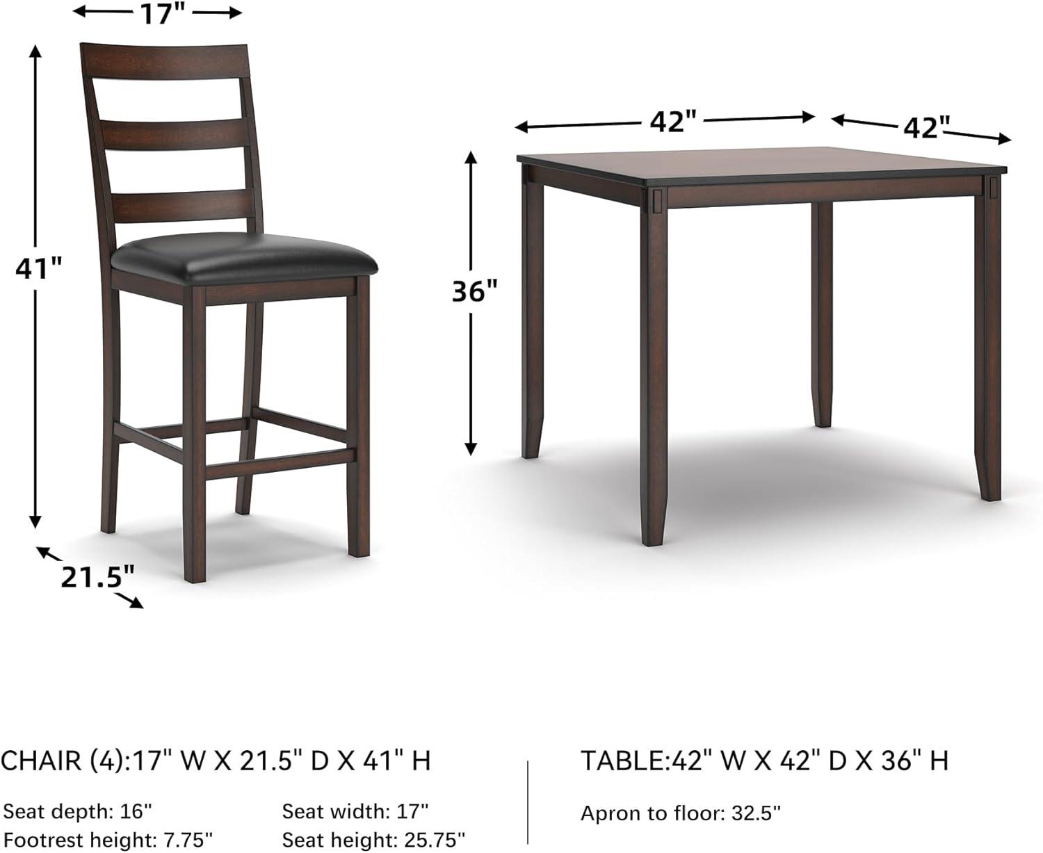 imageSignature Design by Ashley Gesthaven Casual Counter Height Dining Table and 4 Bar Stools Set of 5 Light Brown ampamp Dark BrownDark Brown