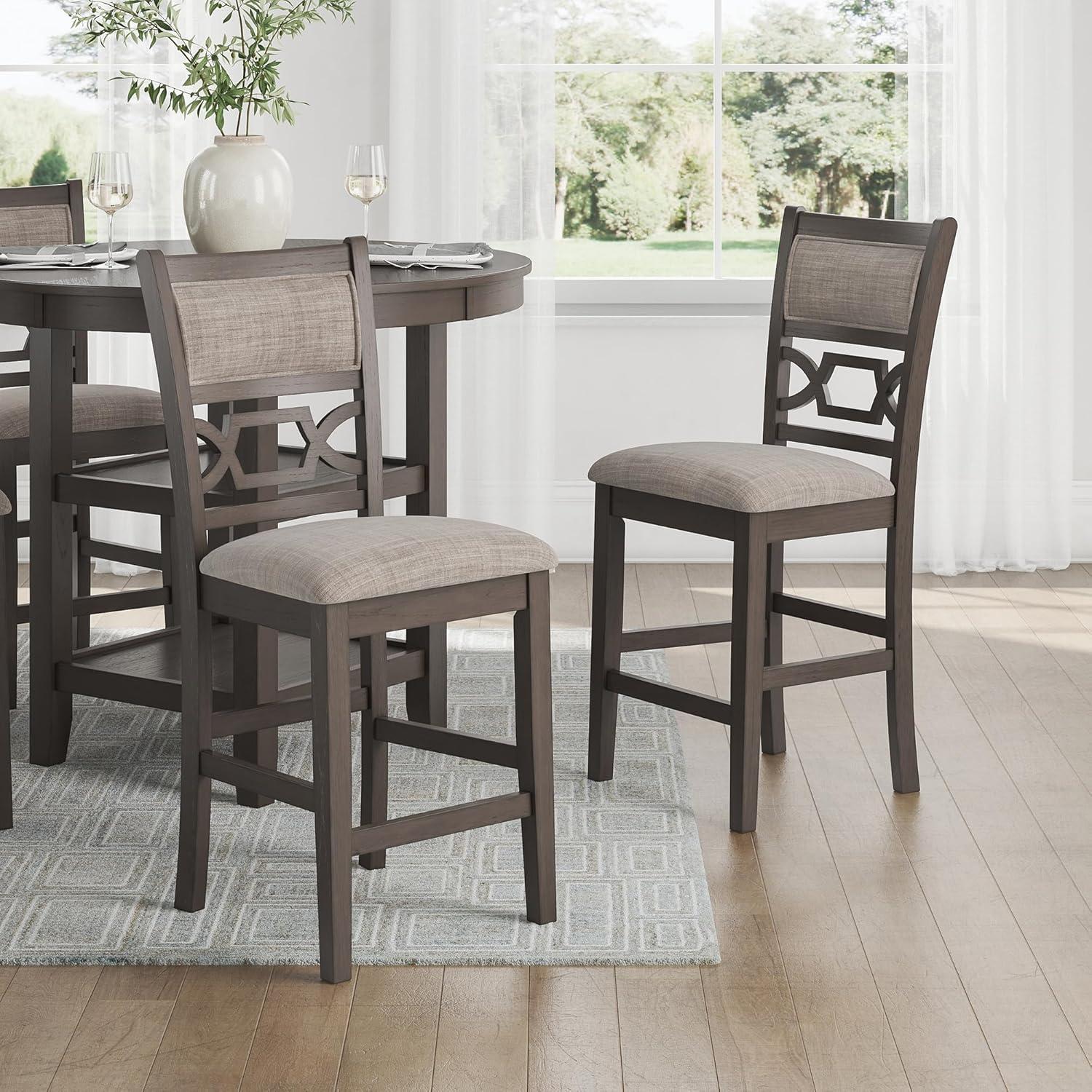 imageSignature Design by Ashley Gesthaven Casual Counter Height Dining Table and 4 Bar Stools Set of 5 Light Brown ampamp Dark BrownGrey