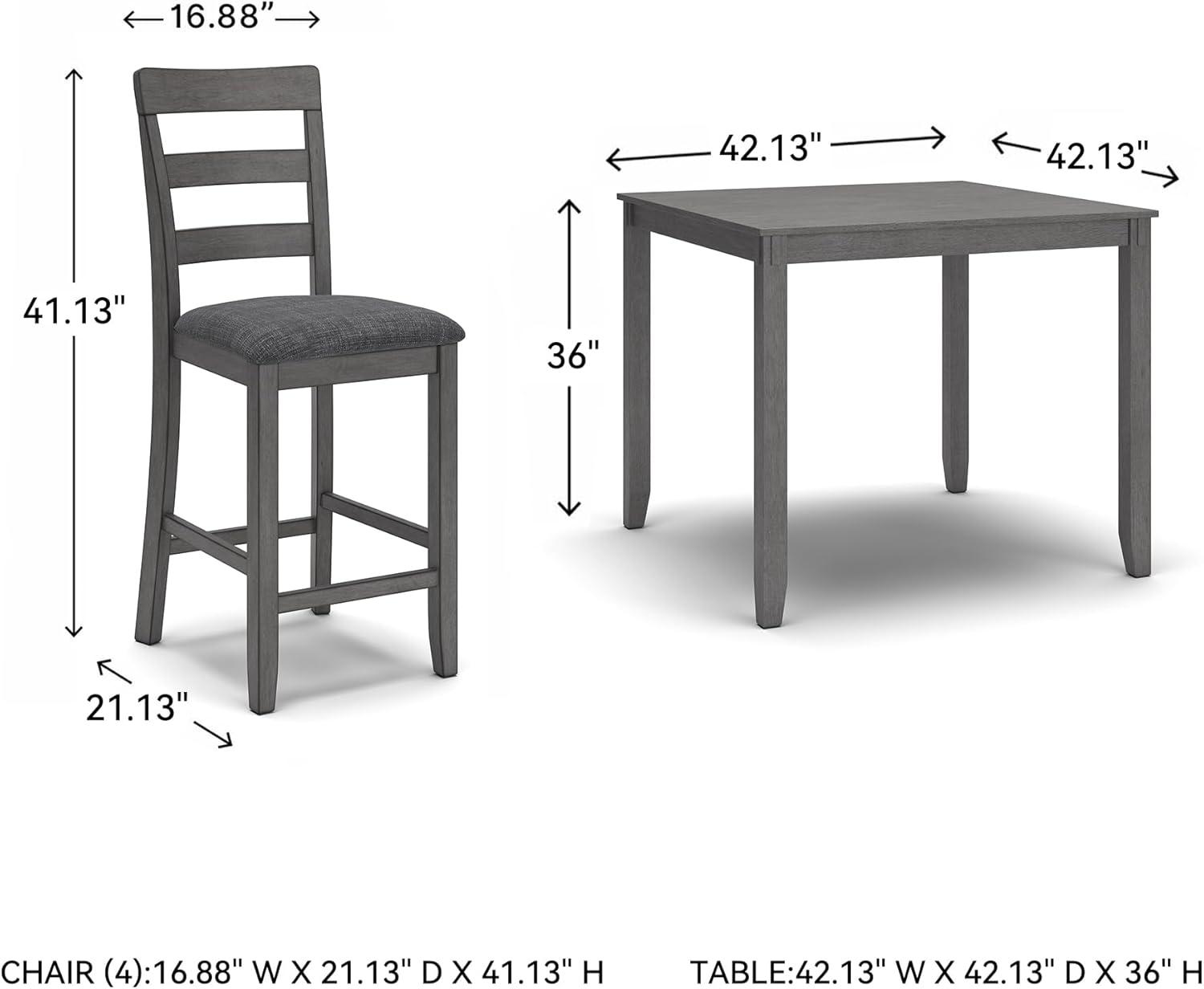 imageSignature Design by Ashley Gesthaven Casual Counter Height Dining Table and 4 Bar Stools Set of 5 Light Brown ampamp Dark BrownGrey