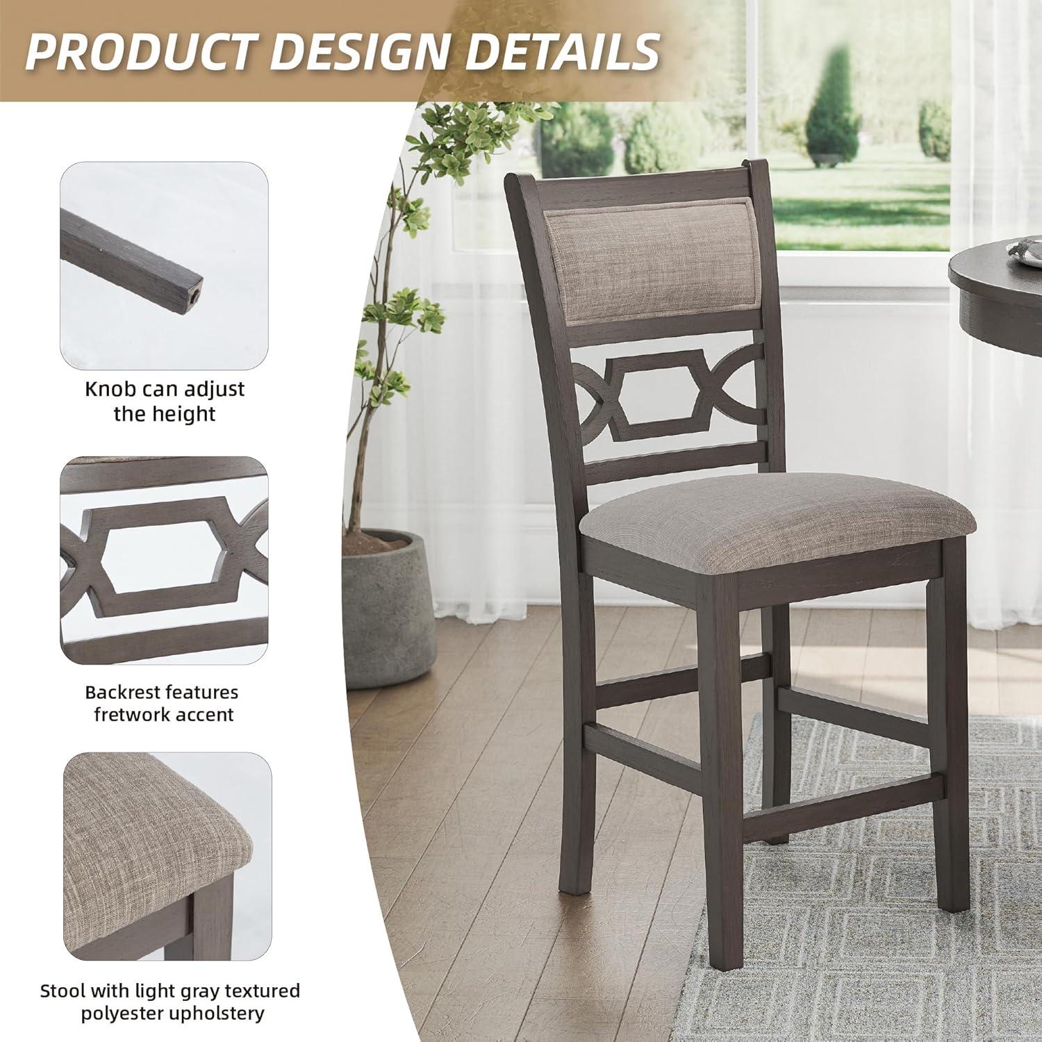 imageSignature Design by Ashley Gesthaven Casual Counter Height Dining Table and 4 Bar Stools Set of 5 Light Brown ampamp Dark BrownGrey