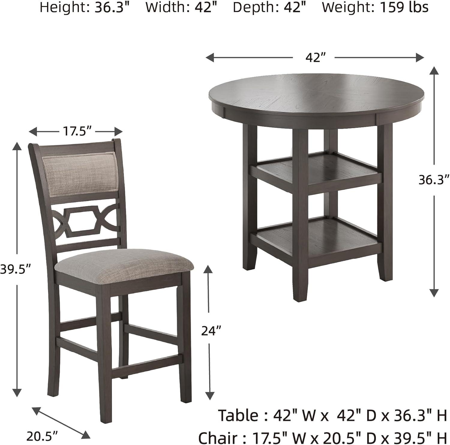 imageSignature Design by Ashley Gesthaven Casual Counter Height Dining Table and 4 Bar Stools Set of 5 Light Brown ampamp Dark BrownGrey