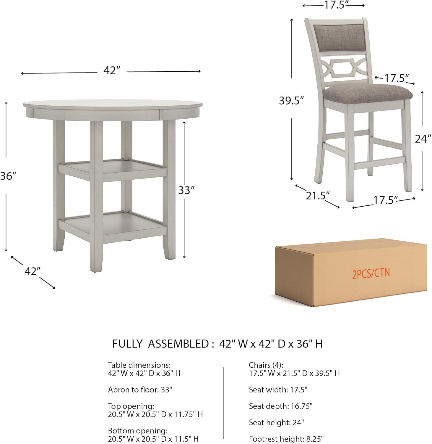 imageSignature Design by Ashley Gesthaven Casual Counter Height Dining Table and 4 Bar Stools Set of 5 Light Brown ampamp Dark BrownWhite