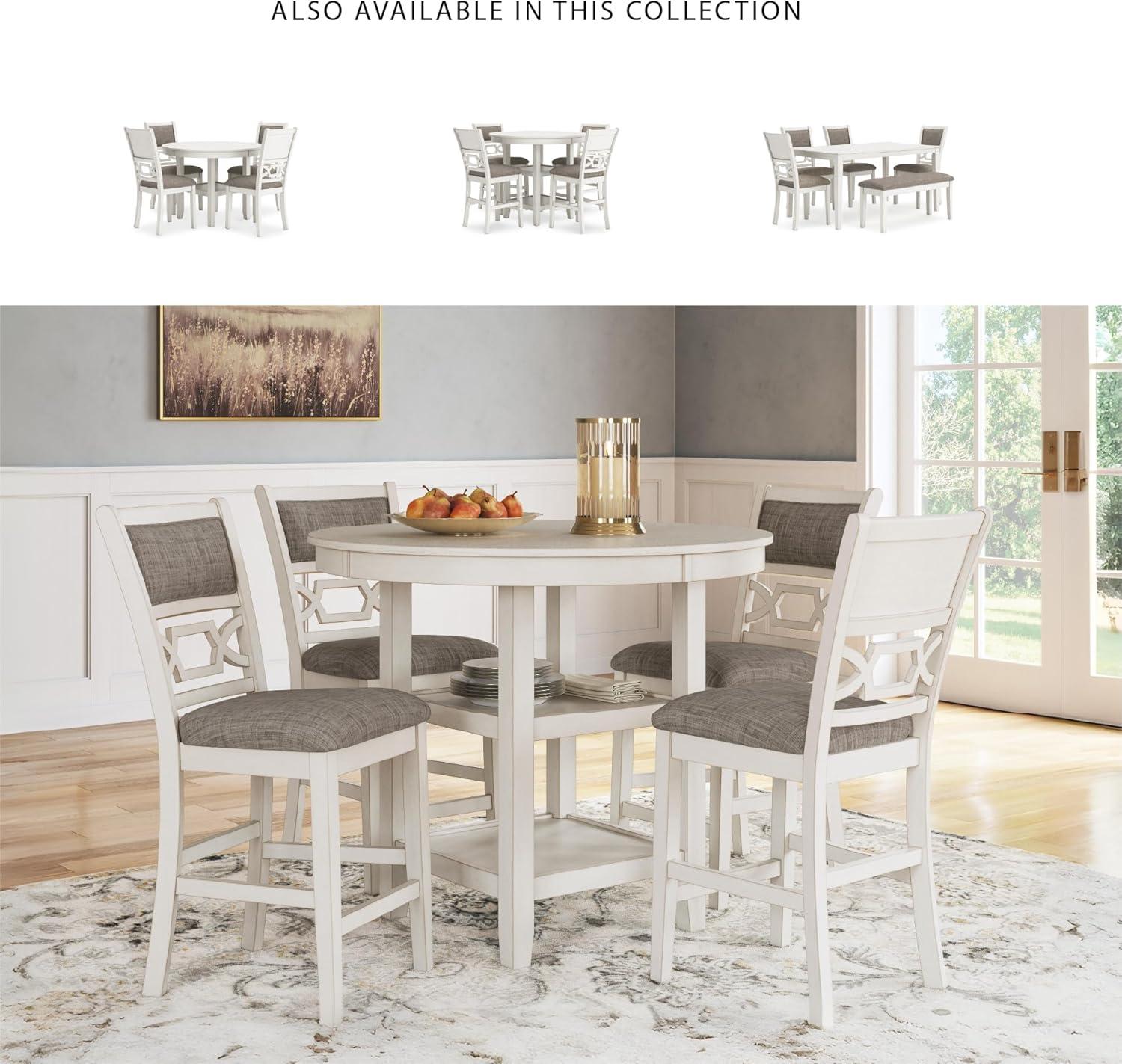 imageSignature Design by Ashley Gesthaven Casual Counter Height Dining Table and 4 Bar Stools Set of 5 Light Brown ampamp Dark BrownWhite