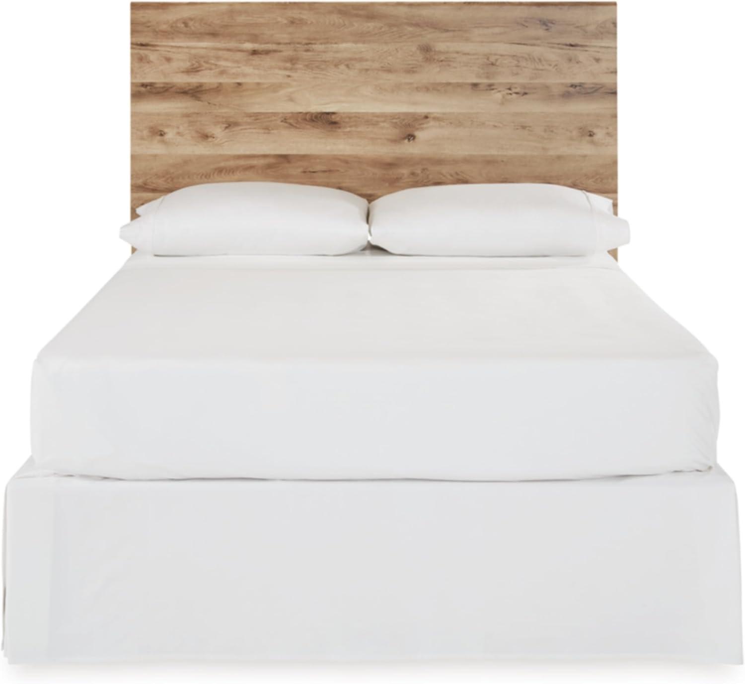 imageSignature Design by Ashley Hyanna Rustic Twin Panel Bed Foundation or Box Spring Needed Light BrownFull