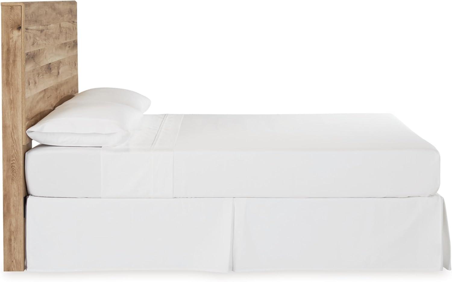 imageSignature Design by Ashley Hyanna Rustic Twin Panel Bed Foundation or Box Spring Needed Light BrownFull