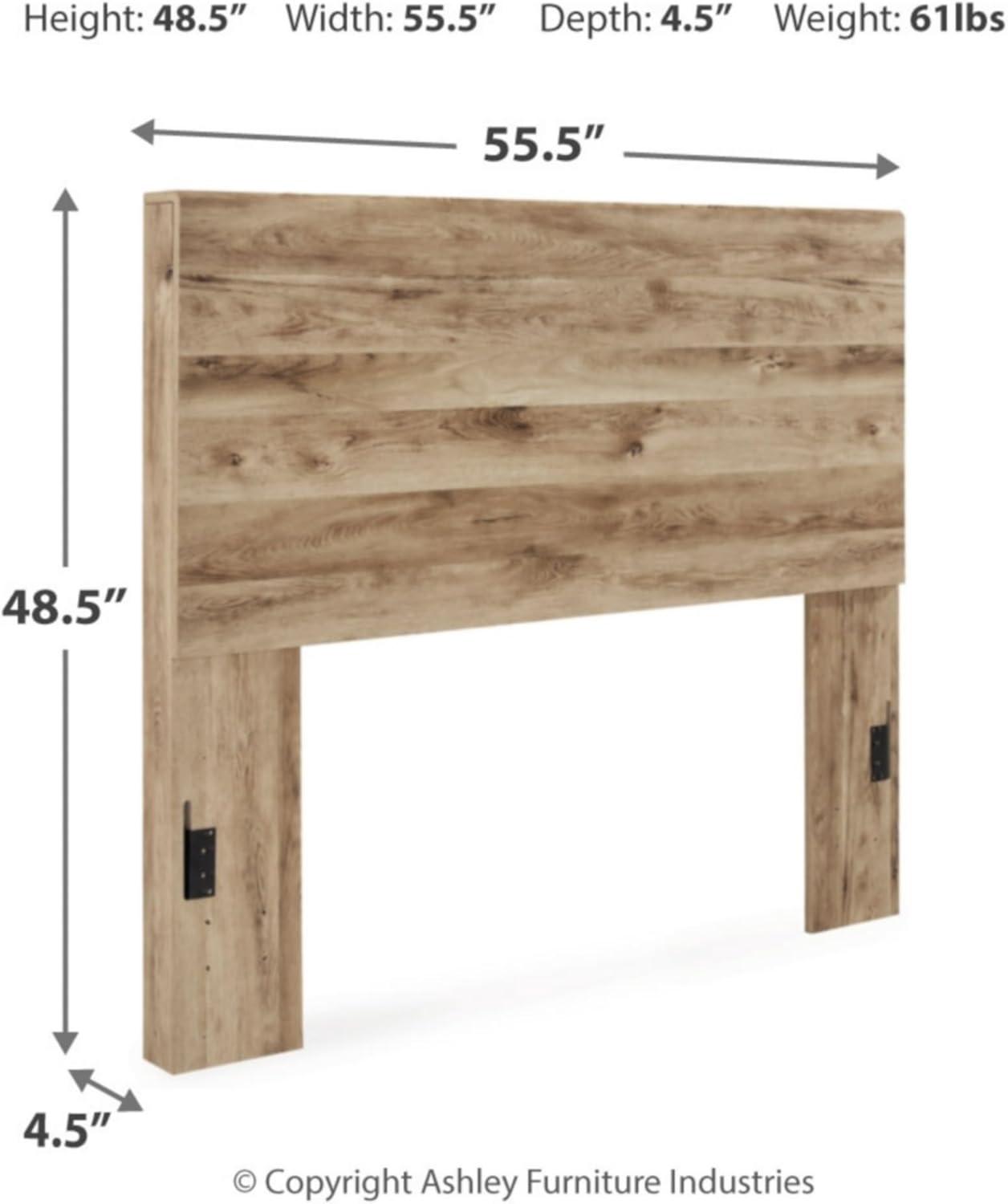 imageSignature Design by Ashley Hyanna Rustic Twin Panel Bed Foundation or Box Spring Needed Light BrownFull