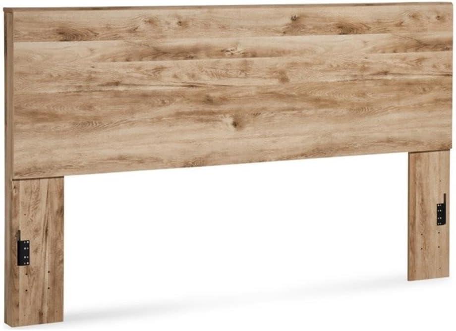 imageSignature Design by Ashley Hyanna Rustic Twin Panel Bed Foundation or Box Spring Needed Light BrownKing