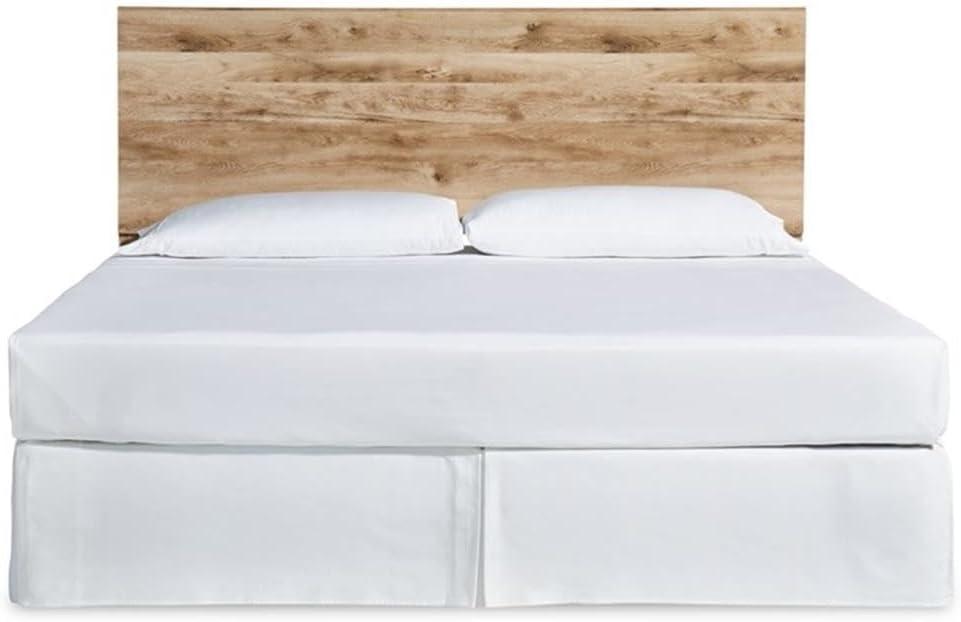 imageSignature Design by Ashley Hyanna Rustic Twin Panel Bed Foundation or Box Spring Needed Light BrownKing