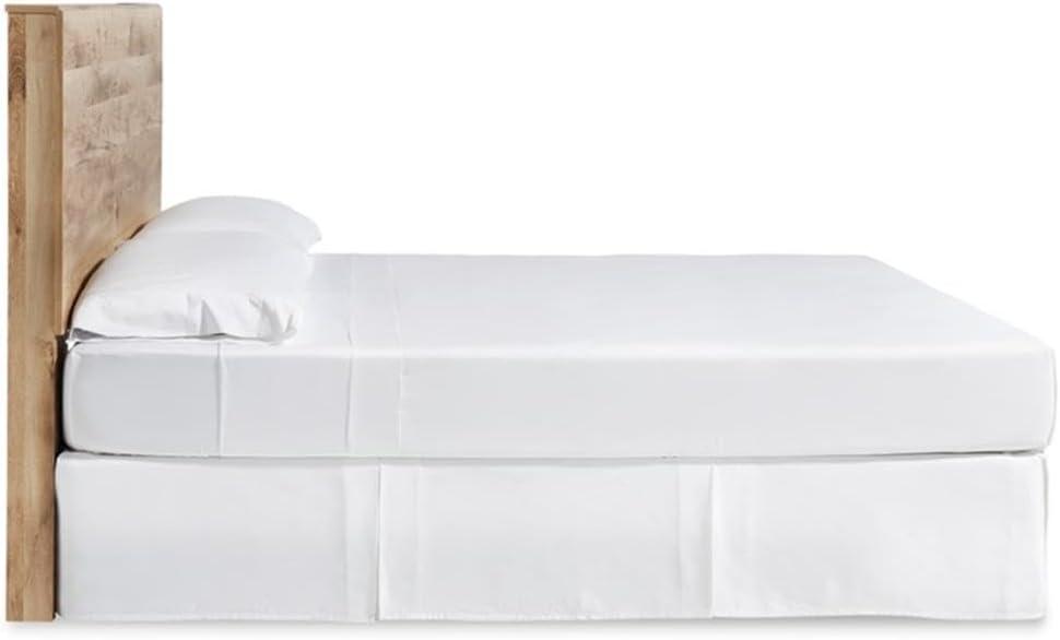 imageSignature Design by Ashley Hyanna Rustic Twin Panel Bed Foundation or Box Spring Needed Light BrownKing