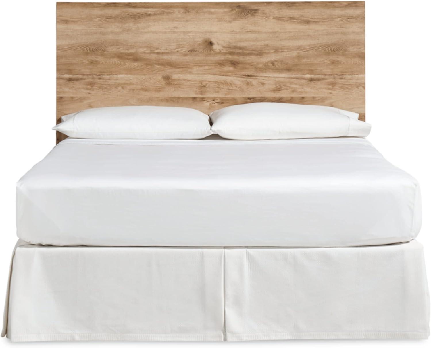 imageSignature Design by Ashley Hyanna Rustic Twin Panel Bed Foundation or Box Spring Needed Light BrownQueen