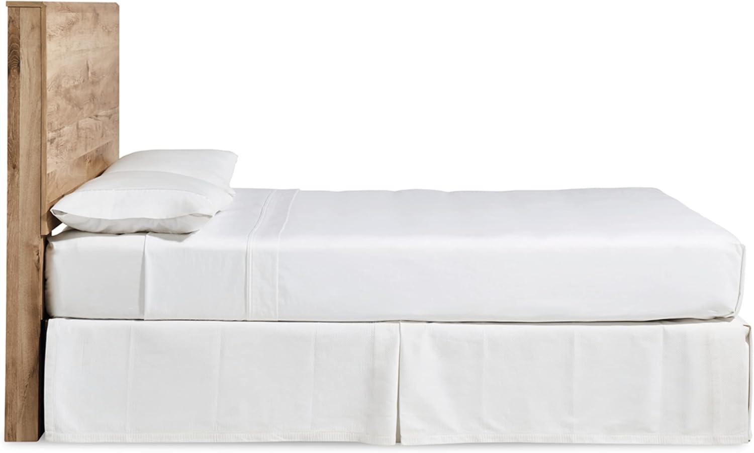 imageSignature Design by Ashley Hyanna Rustic Twin Panel Bed Foundation or Box Spring Needed Light BrownQueen