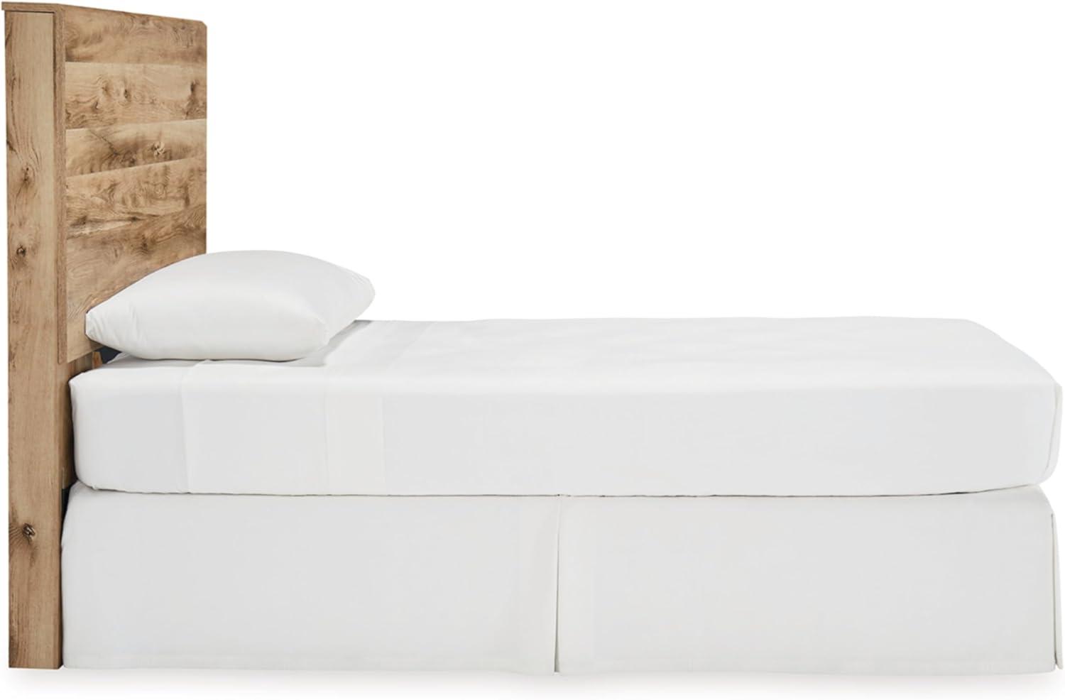 imageSignature Design by Ashley Hyanna Rustic Twin Panel Bed Foundation or Box Spring Needed Light BrownTwin