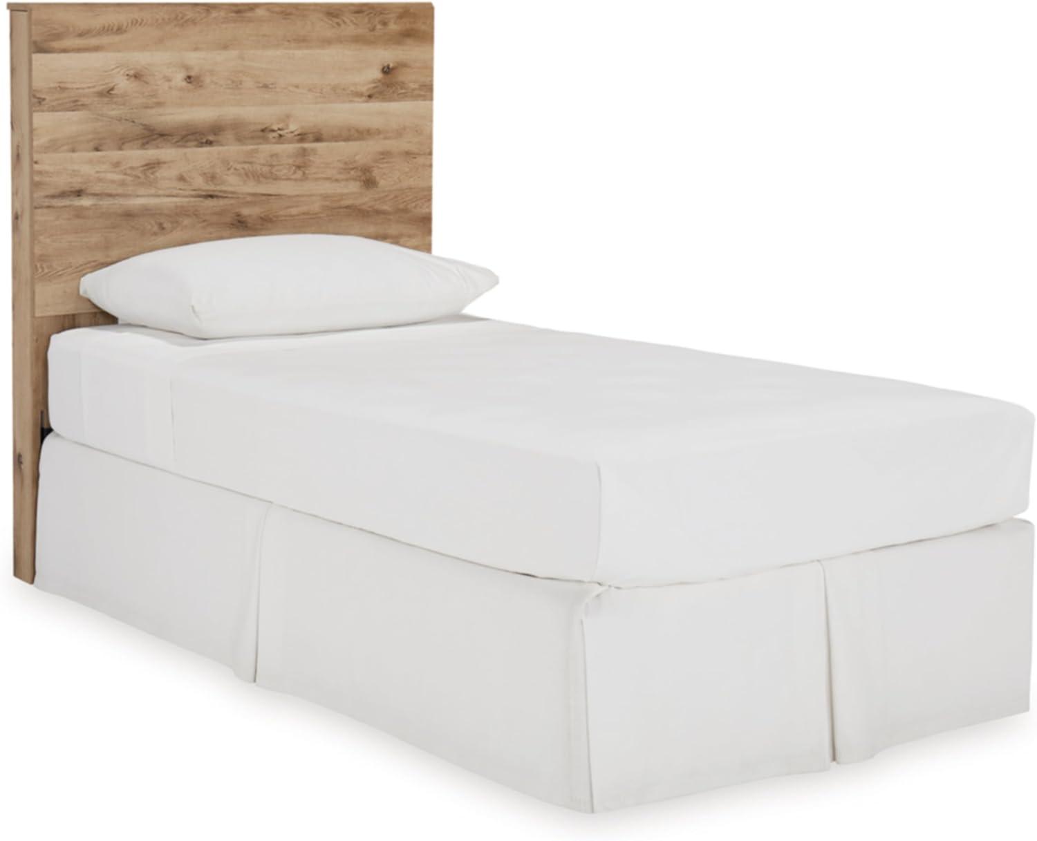 imageSignature Design by Ashley Hyanna Rustic Twin Panel Bed Foundation or Box Spring Needed Light BrownTwin