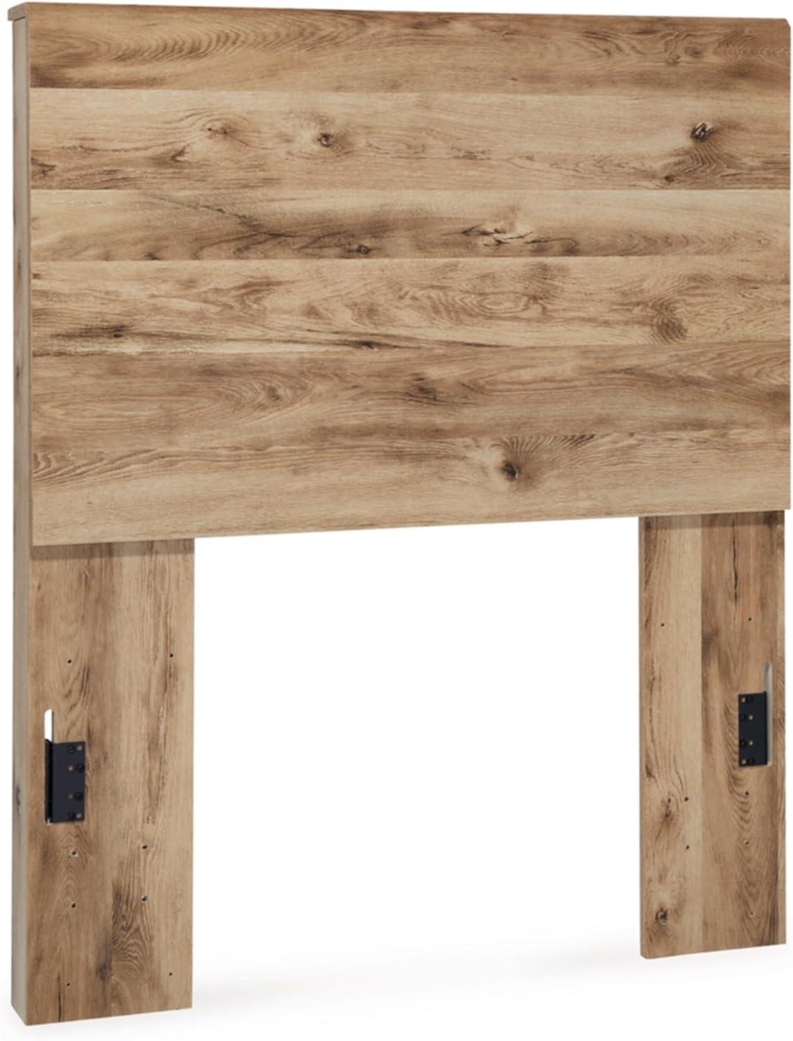 imageSignature Design by Ashley Hyanna Rustic Twin Panel Bed Foundation or Box Spring Needed Light BrownTwin