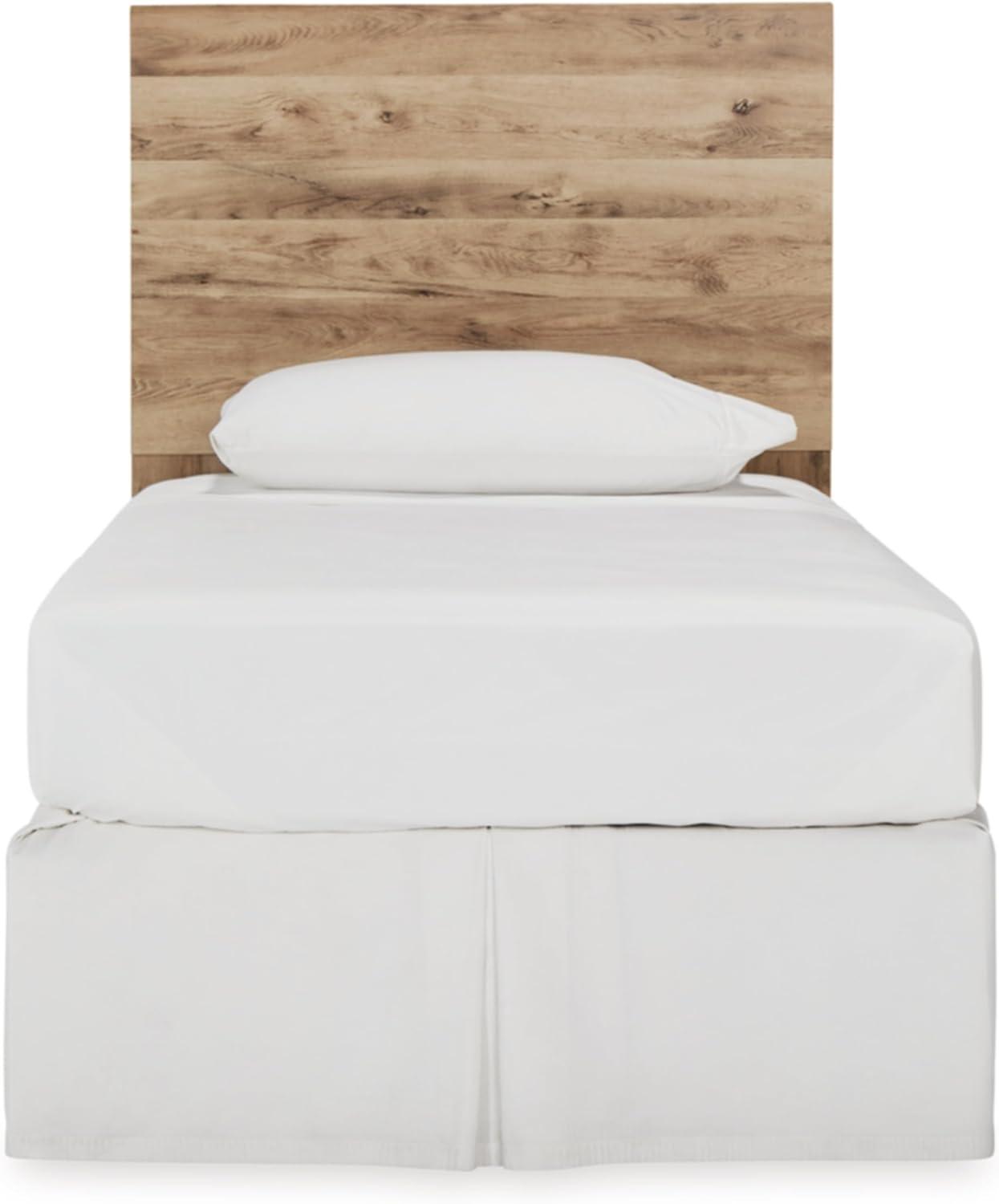 imageSignature Design by Ashley Hyanna Rustic Twin Panel Bed Foundation or Box Spring Needed Light BrownTwin