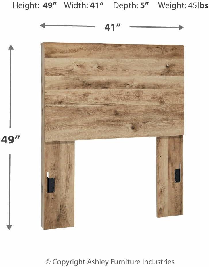 imageSignature Design by Ashley Hyanna Rustic Twin Panel Bed Foundation or Box Spring Needed Light BrownTwin