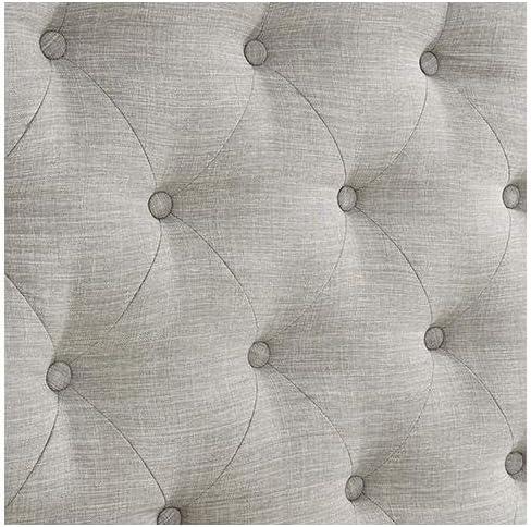 imageSignature Design by Ashley Jerary Farmhouse ButtonTufted Upholstered Platform Bed Queen Light GrayGrey