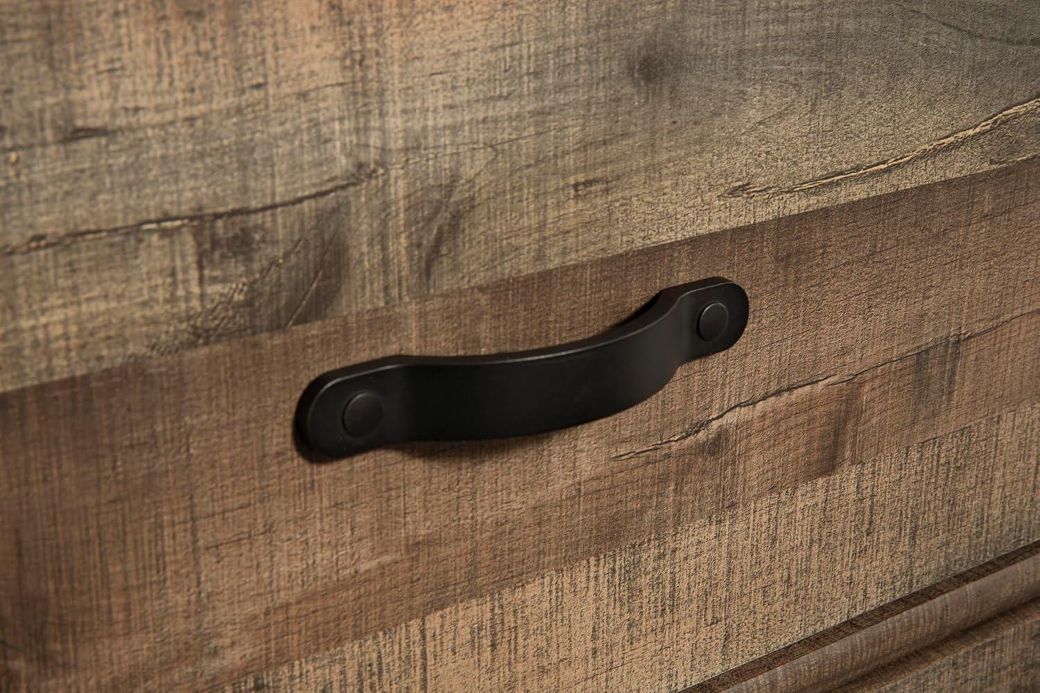 imageSignature Design by Ashley Juararo Rustic 5 Drawer Chest of Drawers Aged Dark BrownBrown Plank