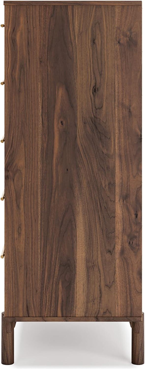 imageSignature Design by Ashley Juararo Rustic 5 Drawer Chest of Drawers Aged Dark BrownMocha