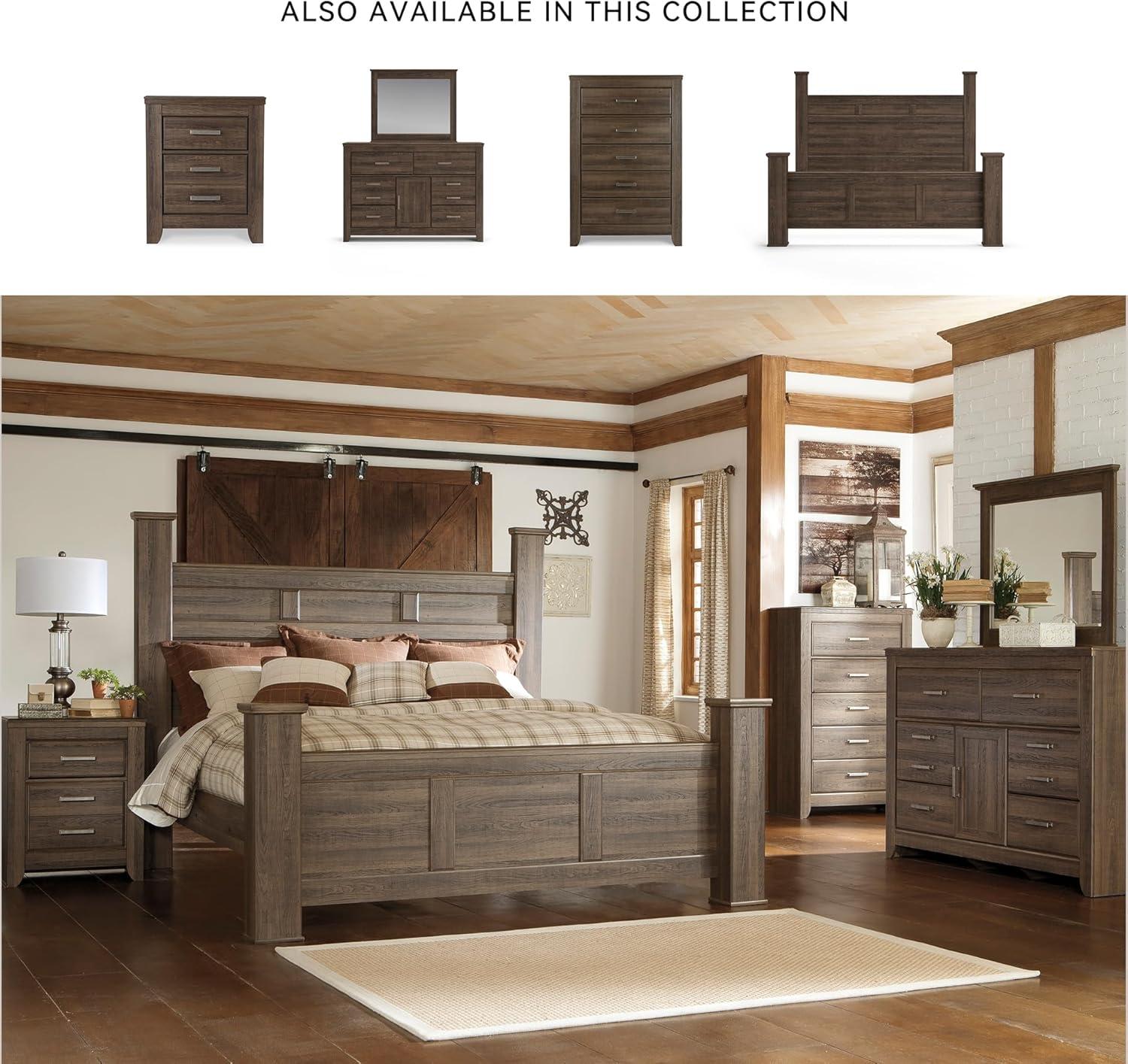 imageSignature Design by Ashley Juararo Rustic 5 Drawer Chest of Drawers Aged Dark BrownWarm Brown