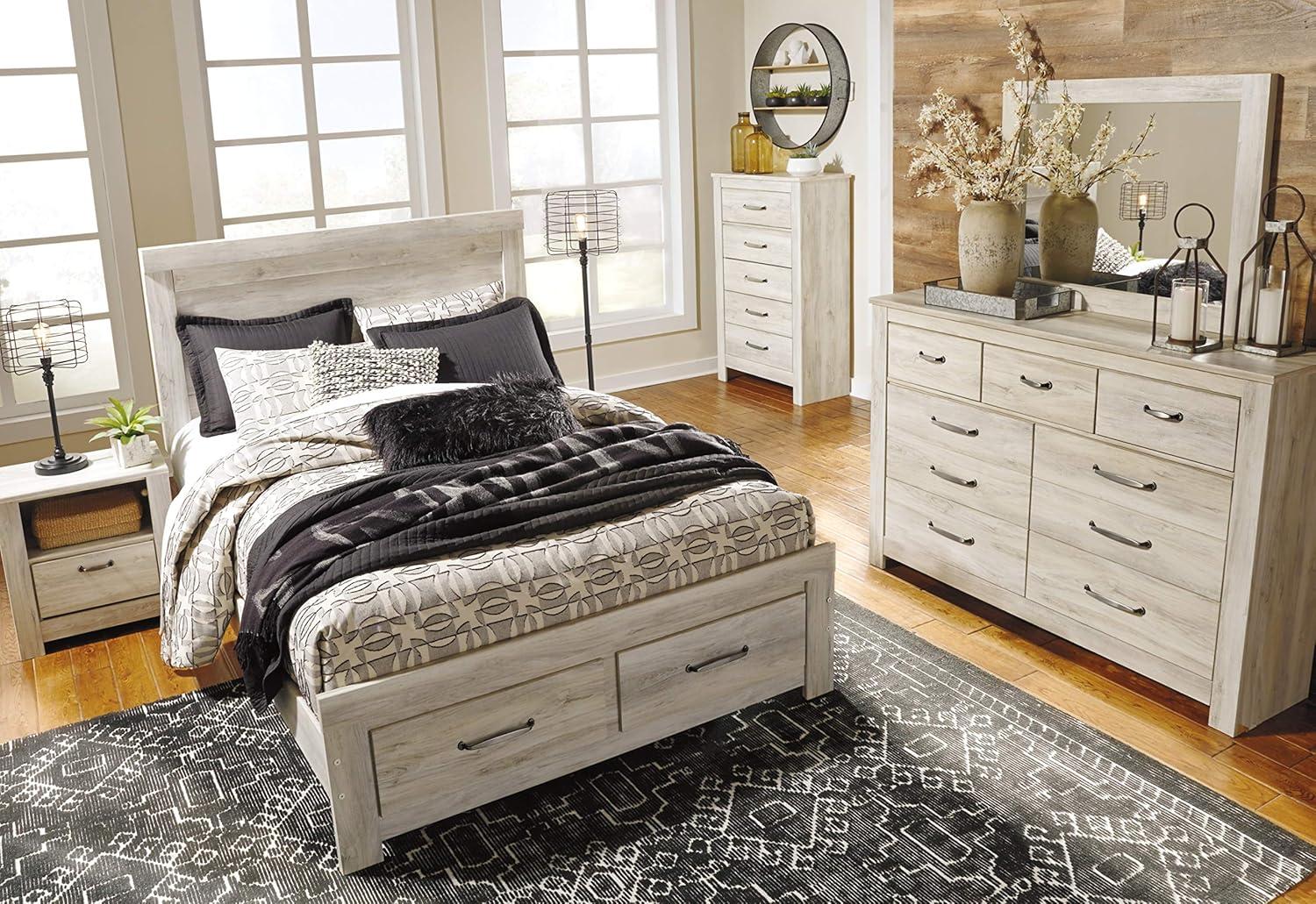 imageSignature Design by Ashley Juararo Rustic 5 Drawer Chest of Drawers Aged Dark BrownWhitewash