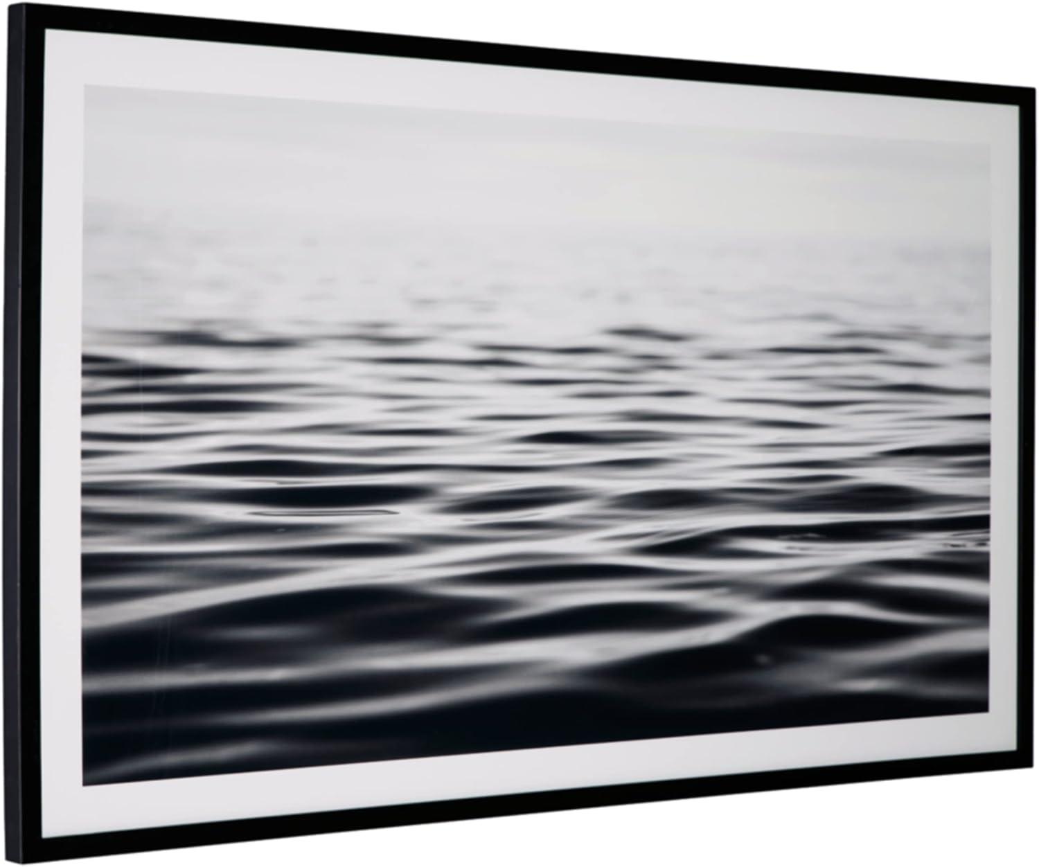 imageSignature Design by Ashley Kierlett Modern Framed Sea Print Wall Art 63 x 37 Inches Black ampamp White