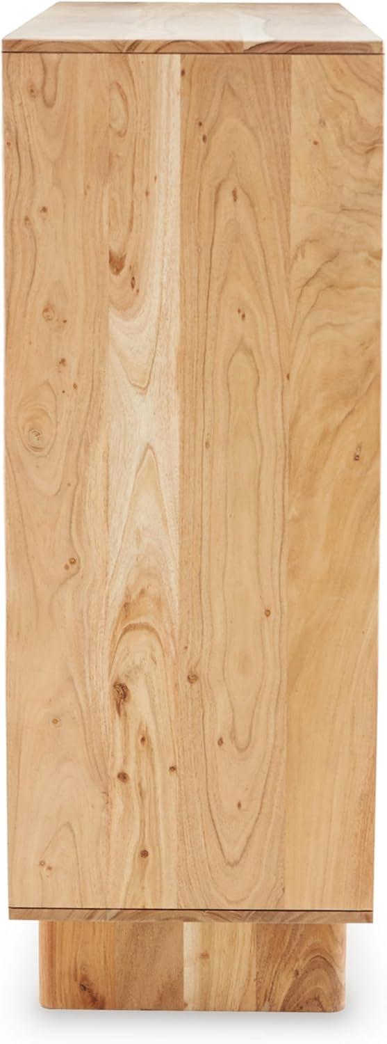imageSignature Design by Ashley Kierwell Farmhouse 2Door Accent Cabinet with Adjustable Shelves Beige