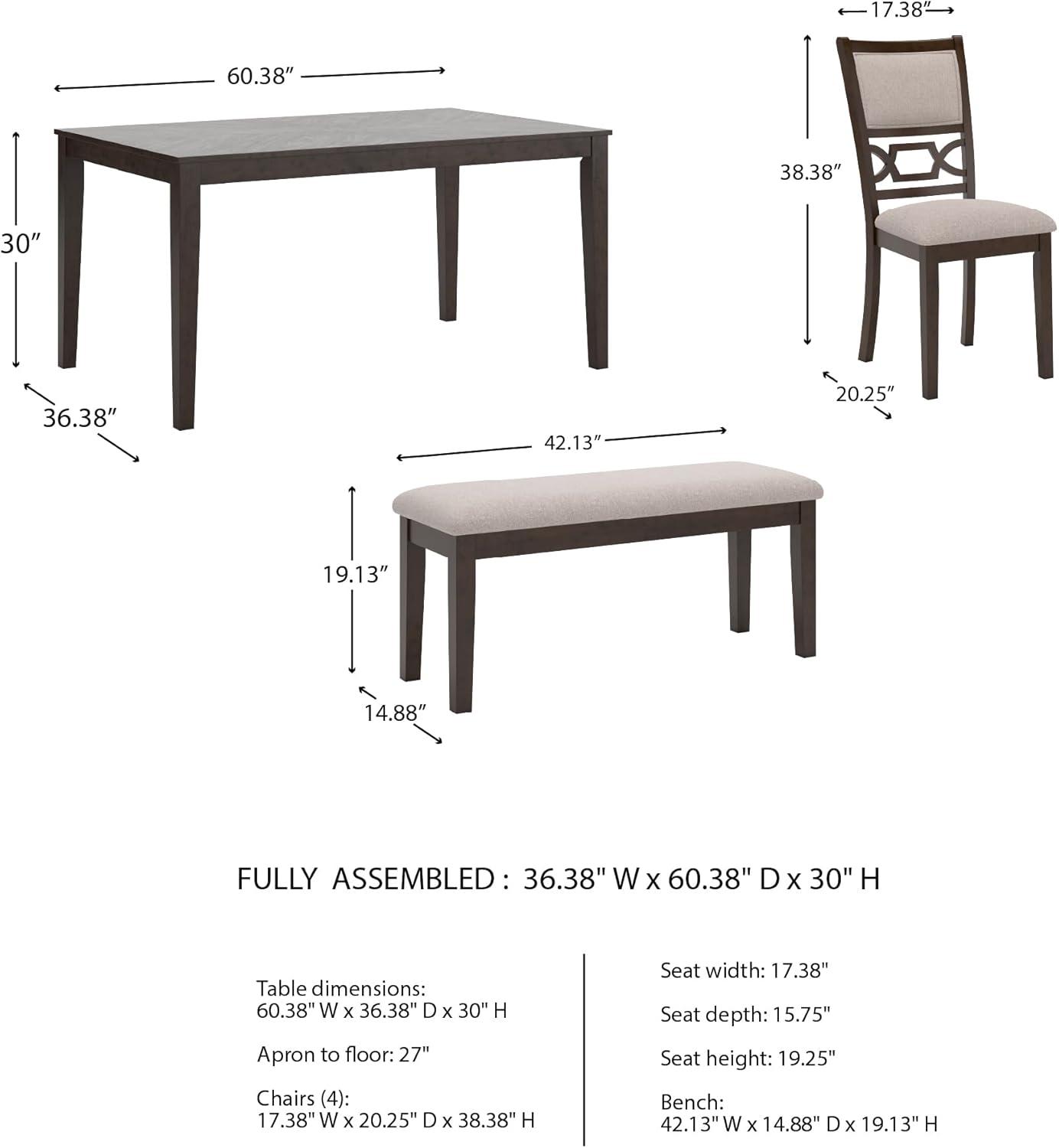 imageSignature Design by Ashley Langwest Dining Room Table Set 4 Upholstered Chairs and Bench Seats 6 Cushioned Seats Wood Cherry BrownBrown