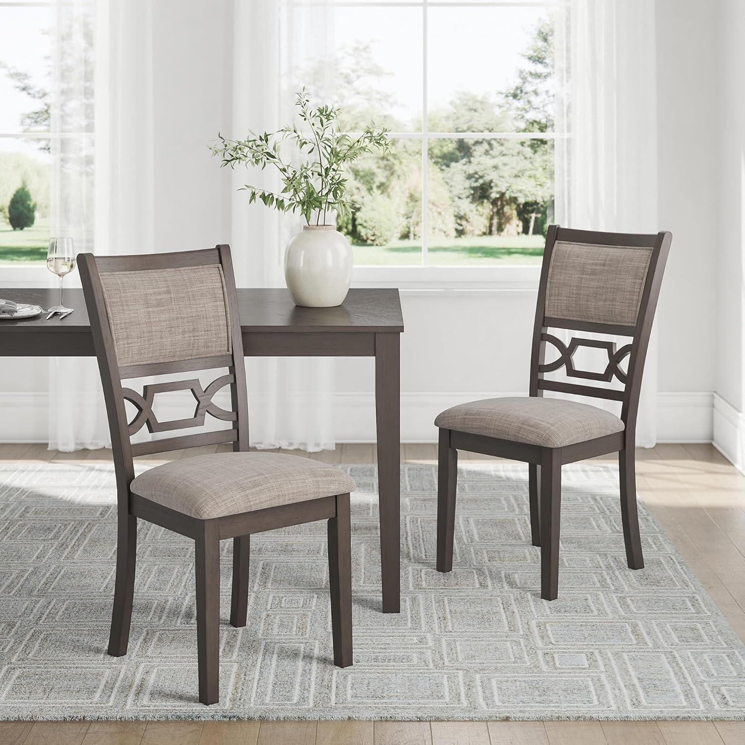 imageSignature Design by Ashley Langwest Dining Room Table Set 4 Upholstered Chairs and Bench Seats 6 Cushioned Seats Wood Cherry BrownGrey
