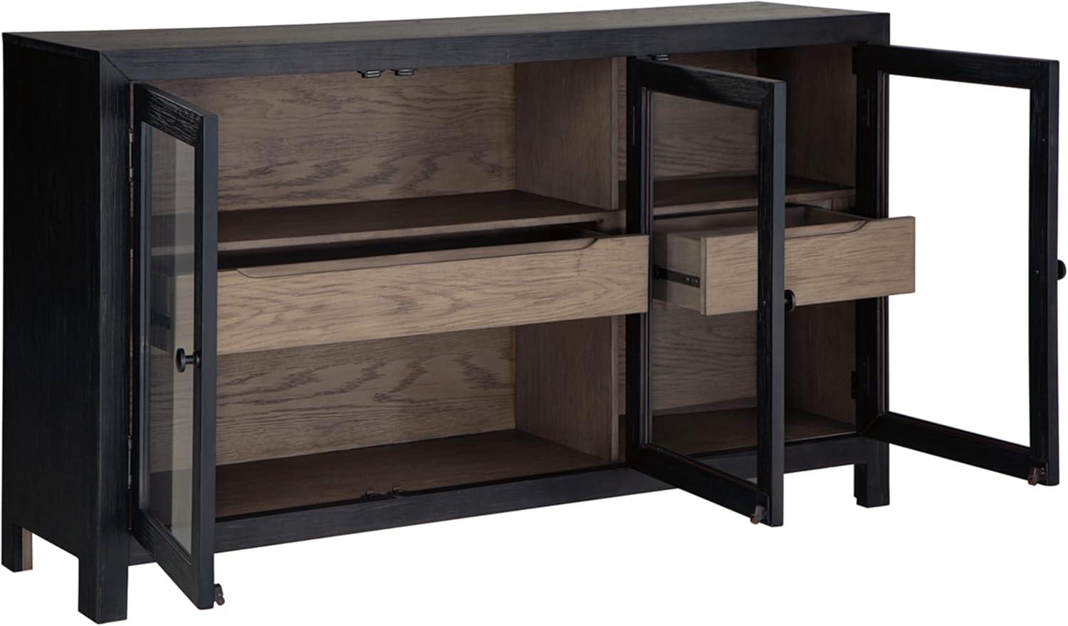 imageSignature Design by Ashley Lenston Transitional Accent Cabinet or TV Stand Black ampamp Gray