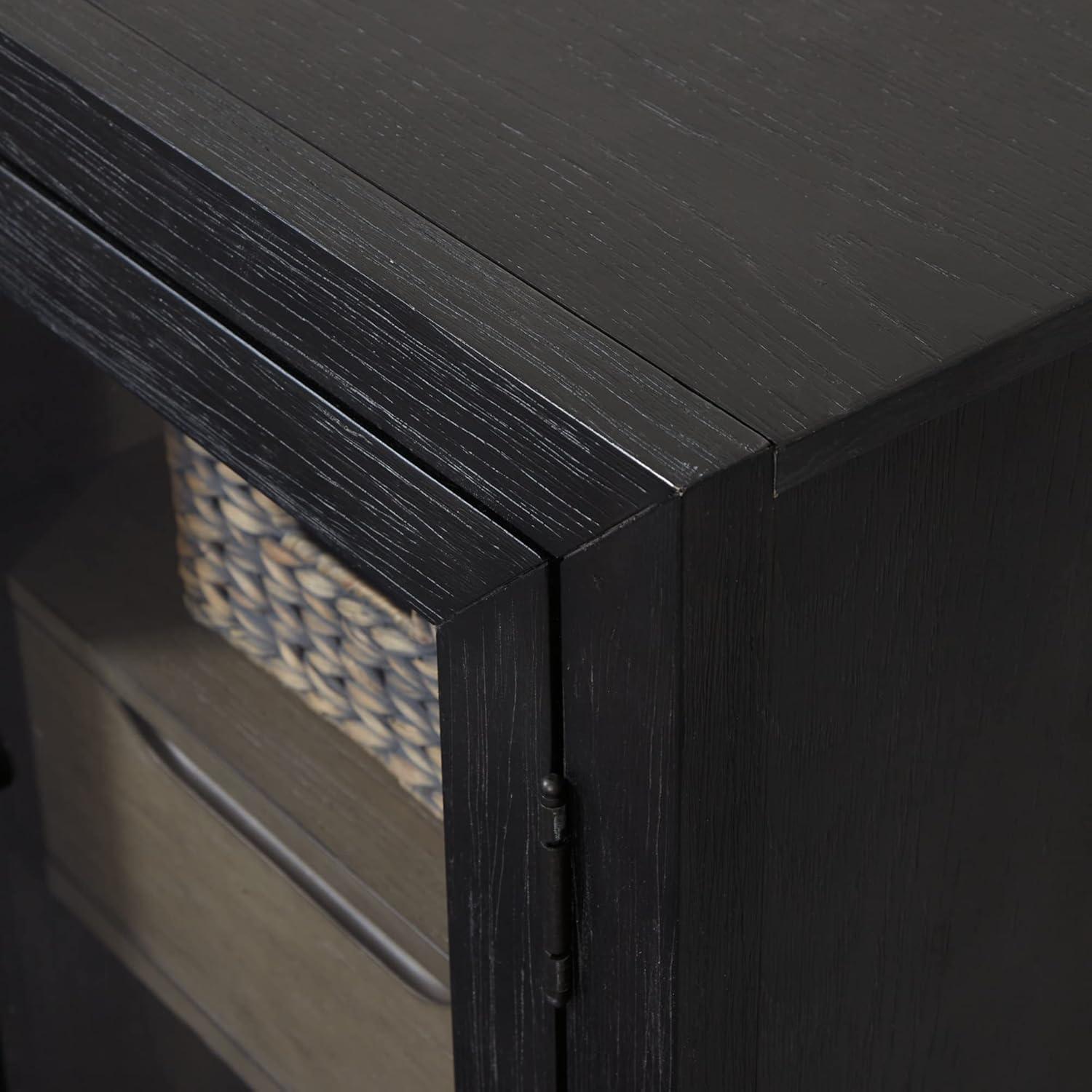 imageSignature Design by Ashley Lenston Transitional Accent Cabinet or TV Stand Black ampamp Gray