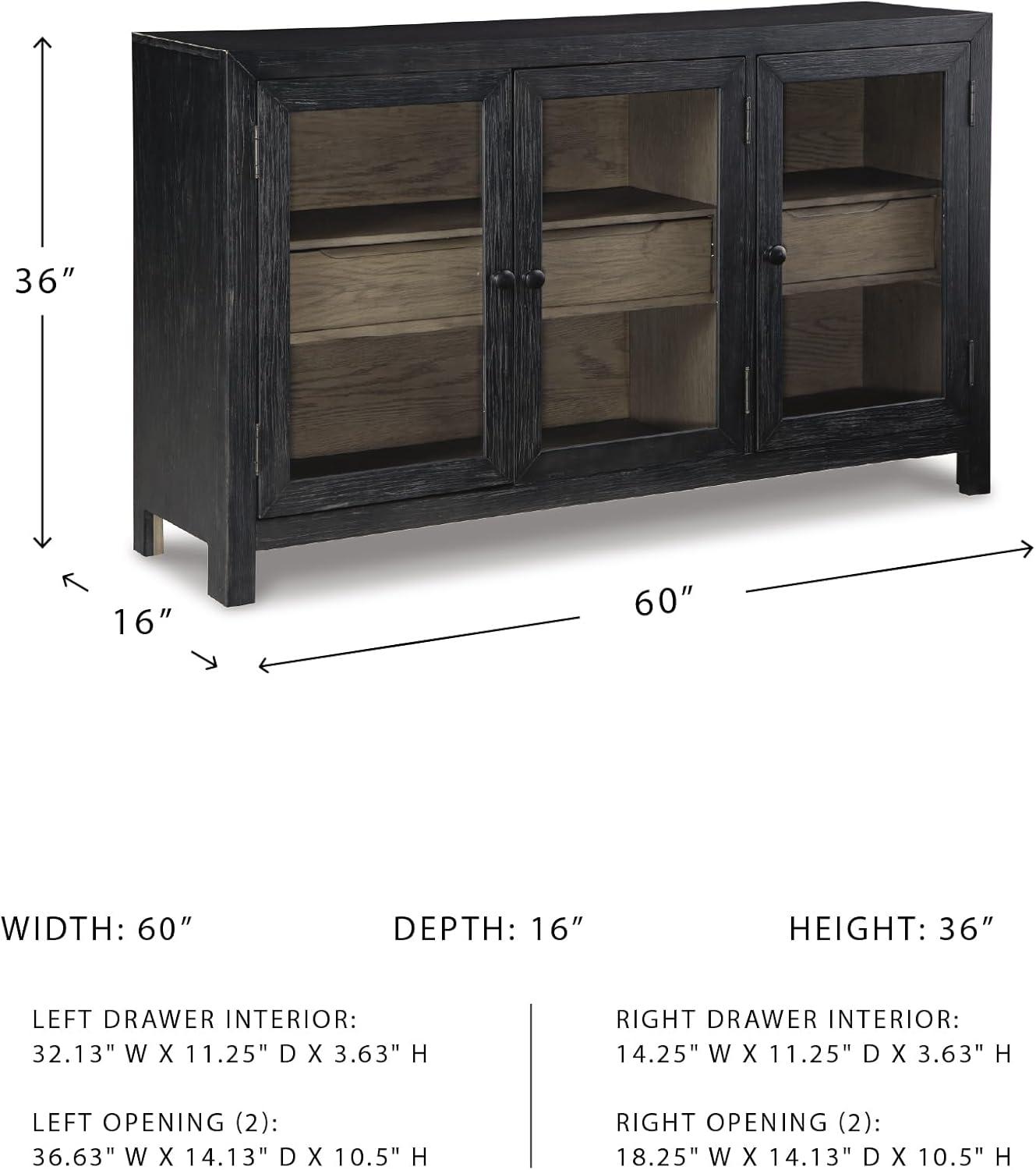 imageSignature Design by Ashley Lenston Transitional Accent Cabinet or TV Stand Black ampamp Gray