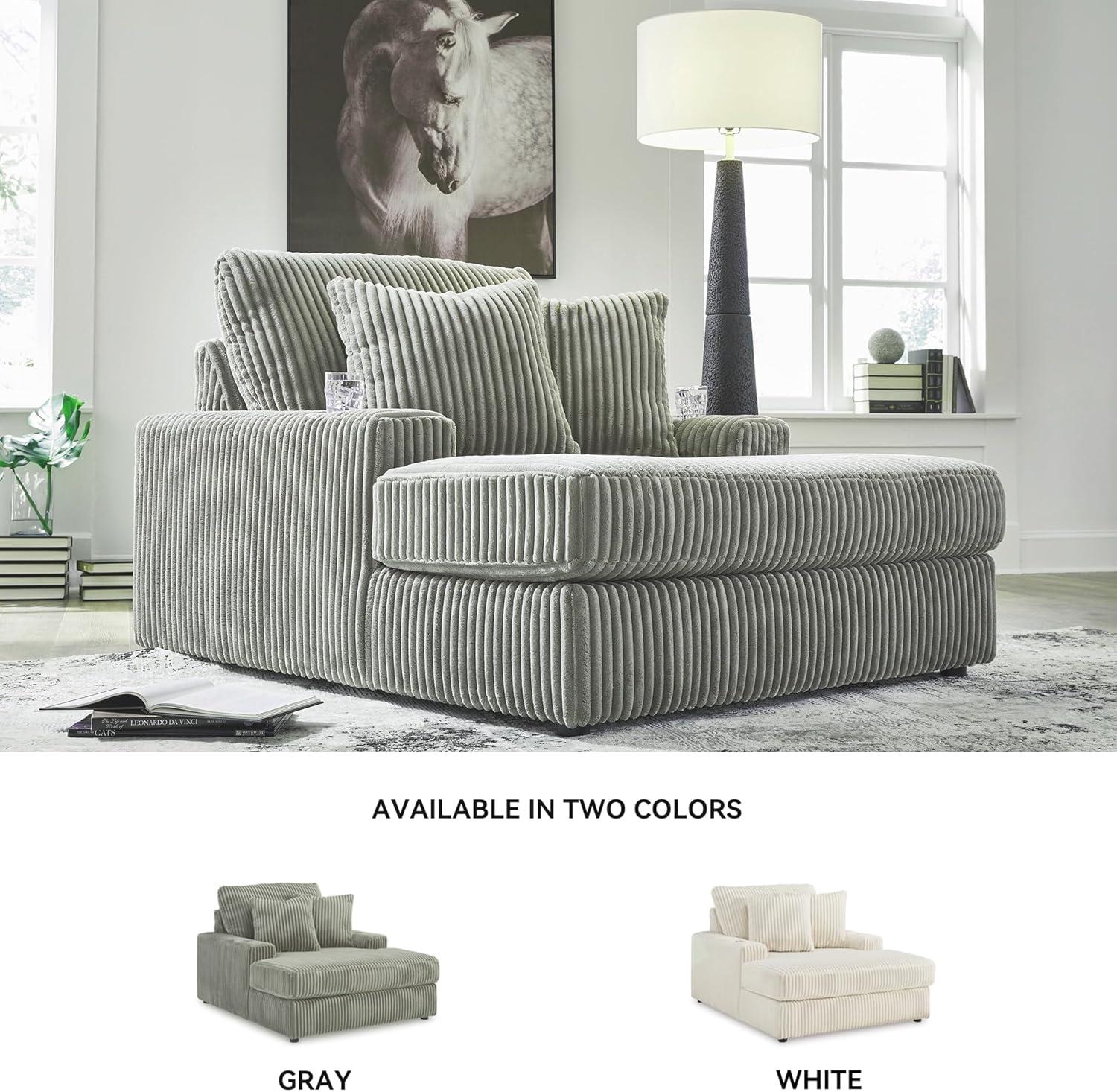 imageSignature Design by Ashley Lindyn Contemporary 3Piece Sofa with Reversible Cushions WhiteGrey