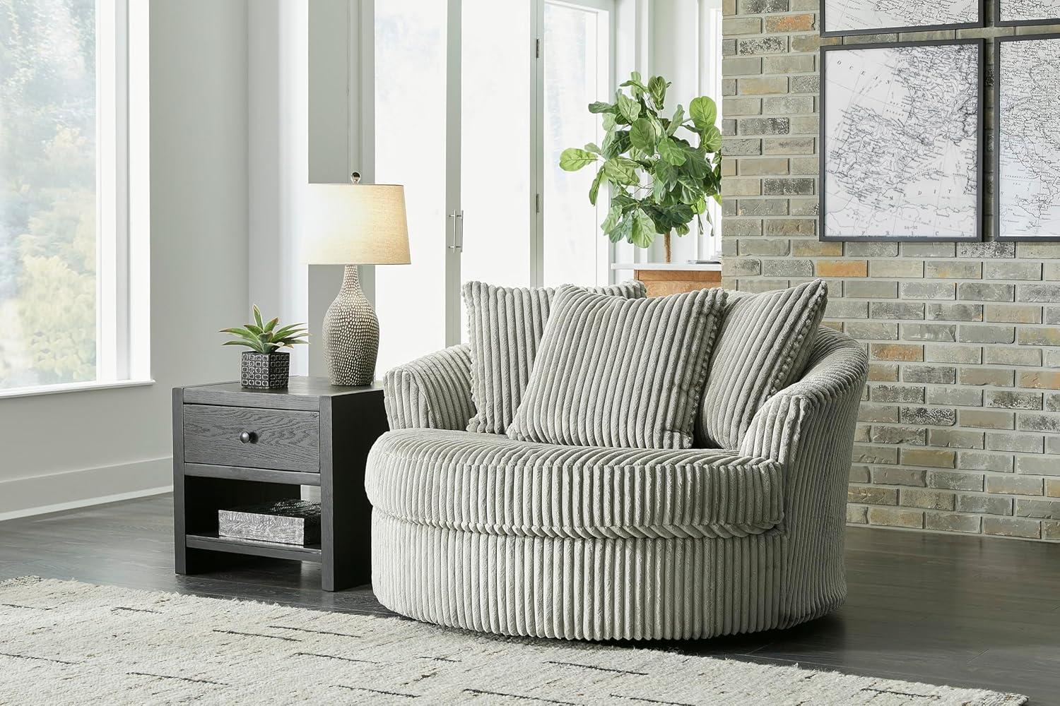 imageSignature Design by Ashley Lindyn Contemporary 3Piece Sofa with Reversible Cushions WhiteGrey