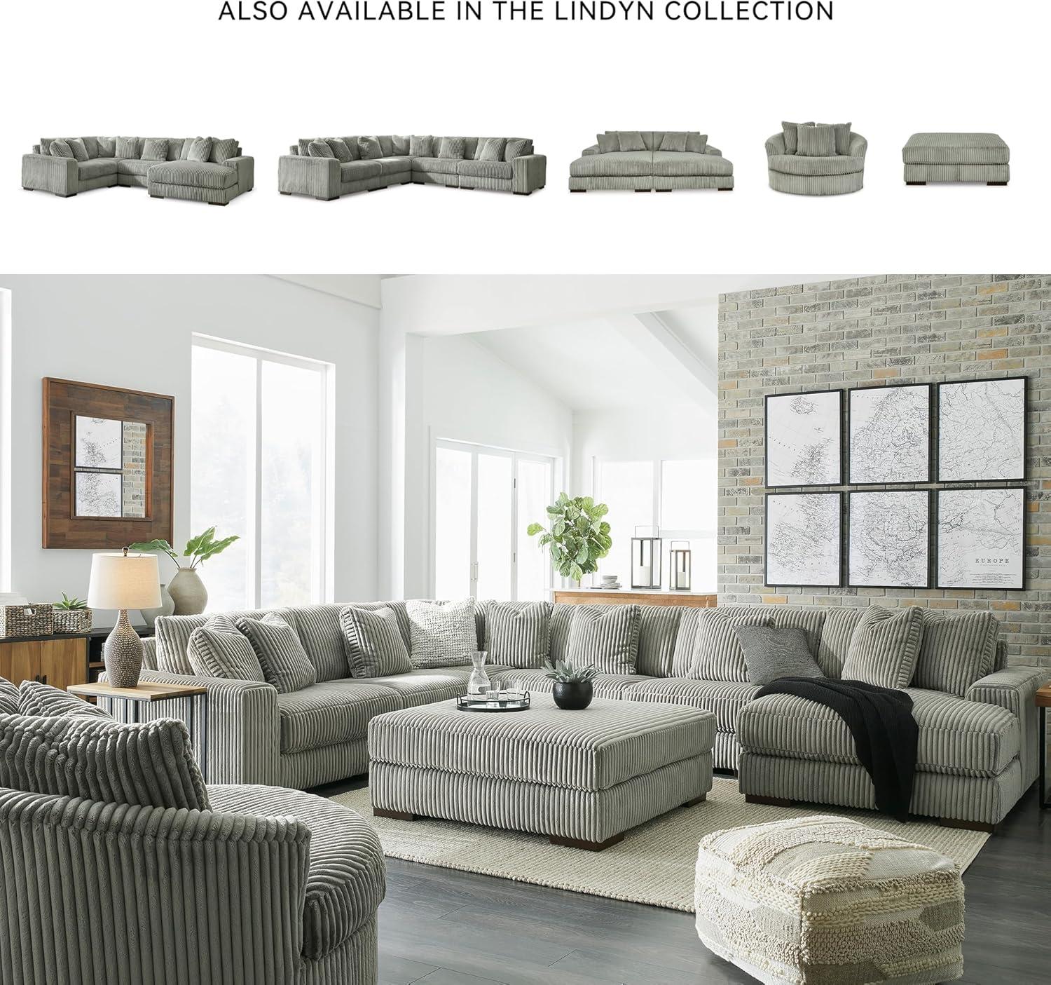 imageSignature Design by Ashley Lindyn Contemporary 3Piece Sofa with Reversible Cushions WhiteGrey