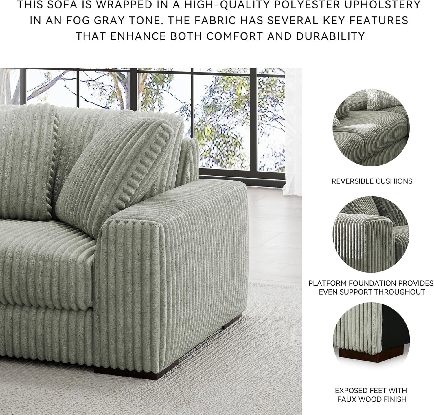 imageSignature Design by Ashley Lindyn Contemporary 3Piece Sofa with Reversible Cushions WhiteGrey