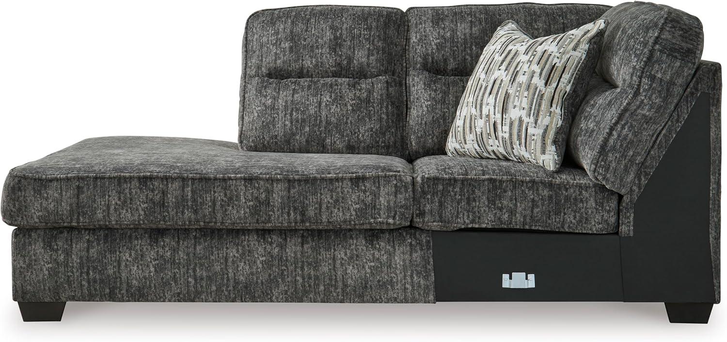 imageSignature Design by Ashley Lonoke Casual RightArm Facing 2Piece Sectional with Chaise Loose Seat Cushions and 2 Throw Pillows GrayGunmetal