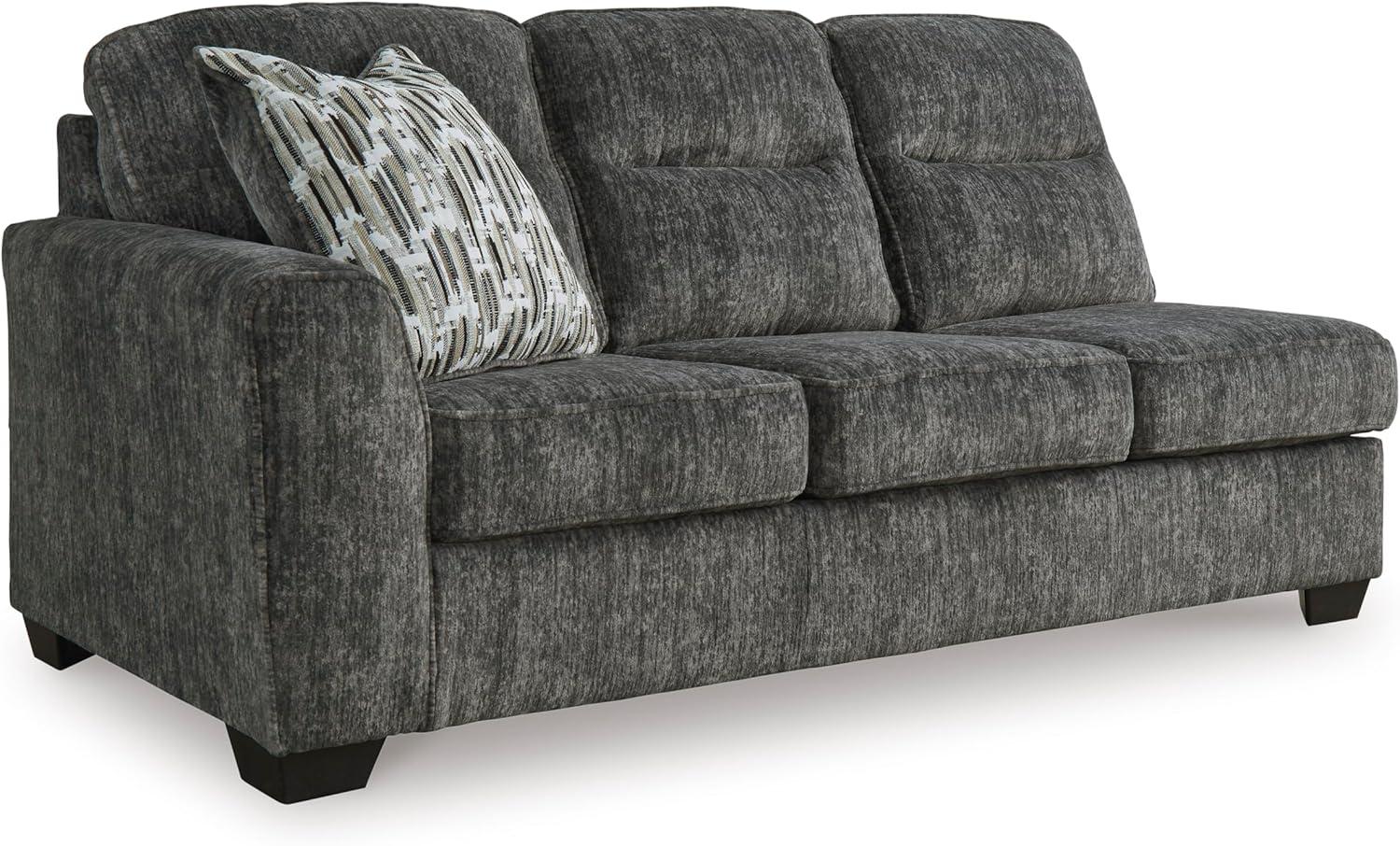 imageSignature Design by Ashley Lonoke Casual RightArm Facing 2Piece Sectional with Chaise Loose Seat Cushions and 2 Throw Pillows GrayGunmetal