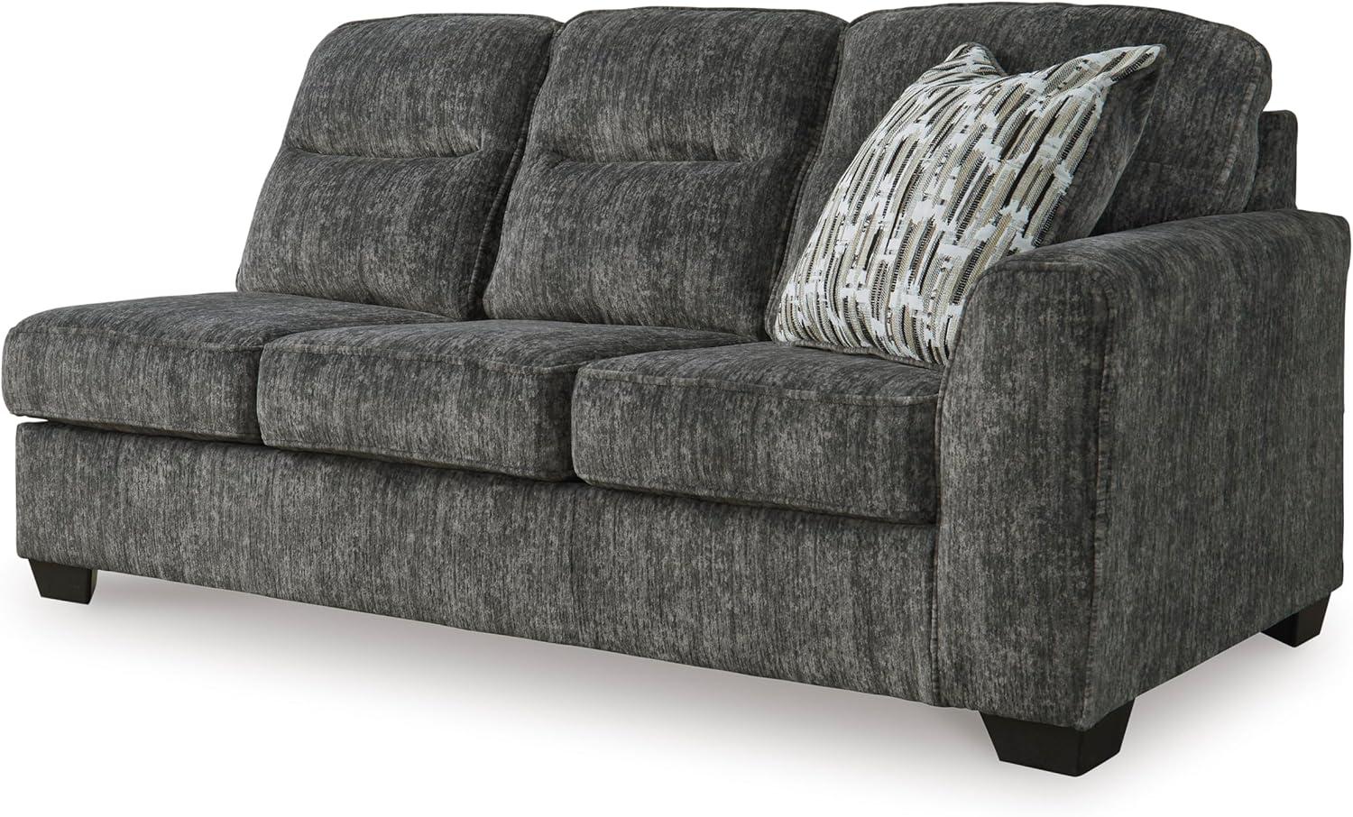 imageSignature Design by Ashley Lonoke Casual RightArm Facing 2Piece Sectional with Chaise Loose Seat Cushions and 2 Throw Pillows GrayGunmetal