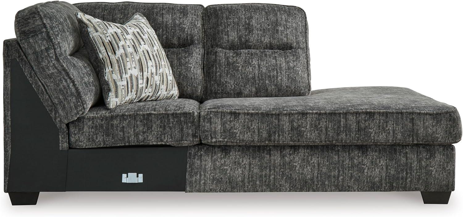 imageSignature Design by Ashley Lonoke Casual RightArm Facing 2Piece Sectional with Chaise Loose Seat Cushions and 2 Throw Pillows GrayGunmetal
