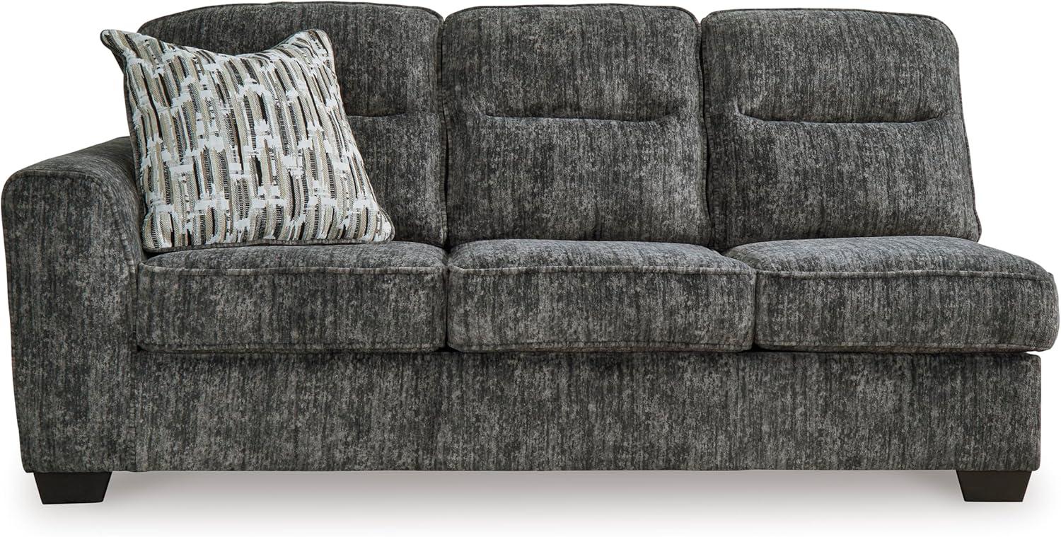 imageSignature Design by Ashley Lonoke Casual RightArm Facing 2Piece Sectional with Chaise Loose Seat Cushions and 2 Throw Pillows GrayGunmetal