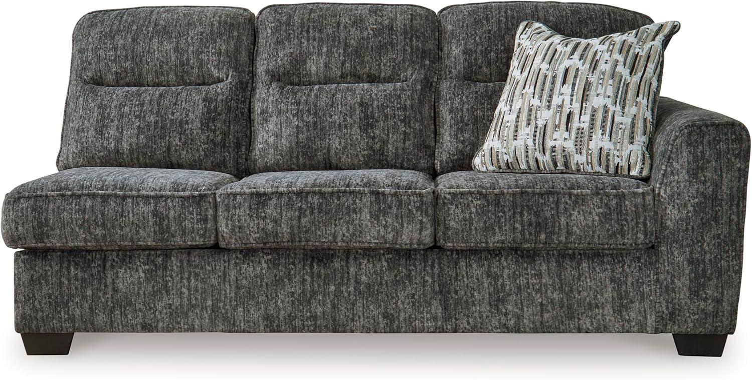imageSignature Design by Ashley Lonoke Casual RightArm Facing 2Piece Sectional with Chaise Loose Seat Cushions and 2 Throw Pillows GrayGunmetal